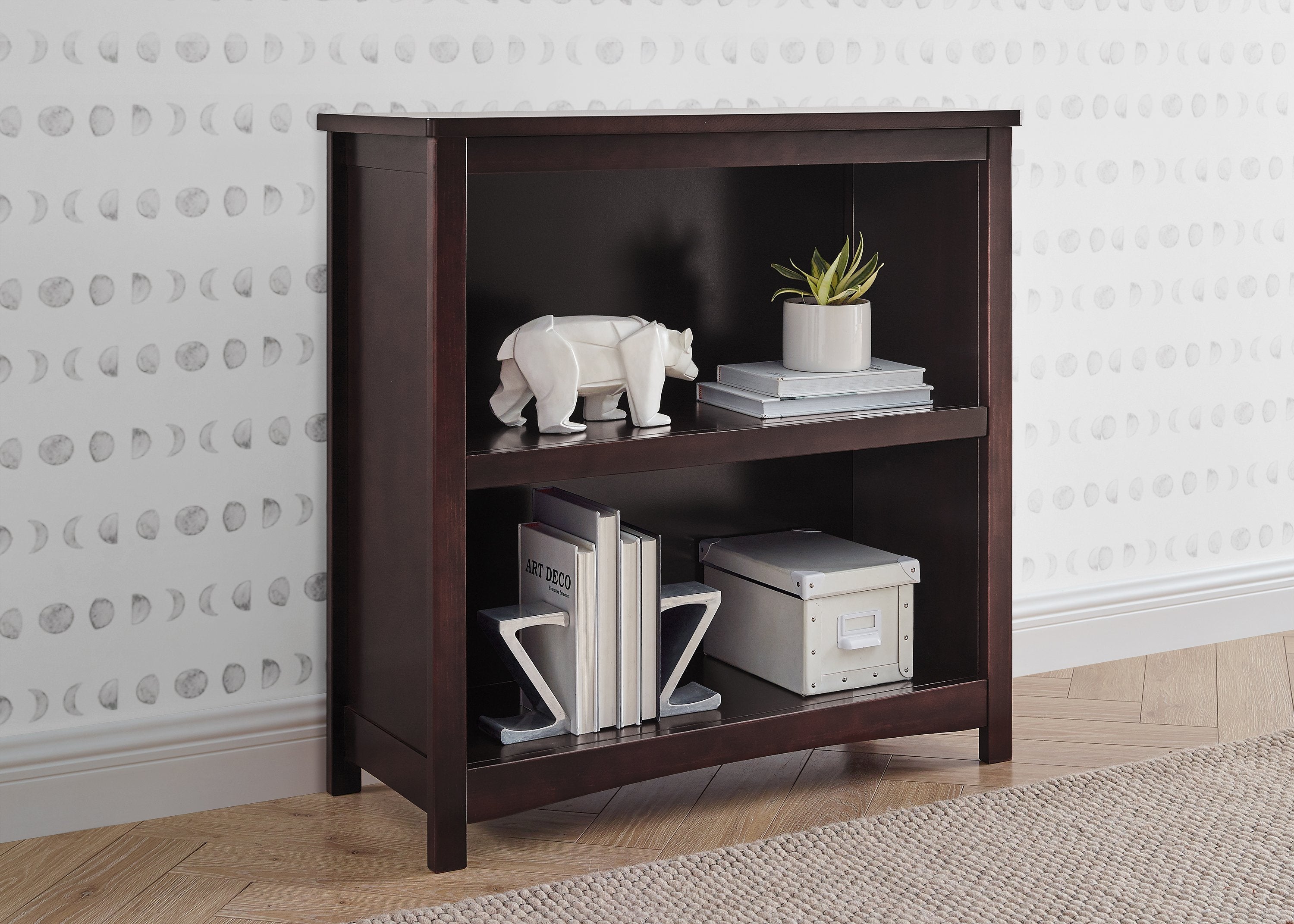 Universal 2 Shelf Bookcase - Sturdy Wooden Storage Shelf for Books, Toys & Decor | Perfect for Living Room, Bedroom, Office & Dorm Organization