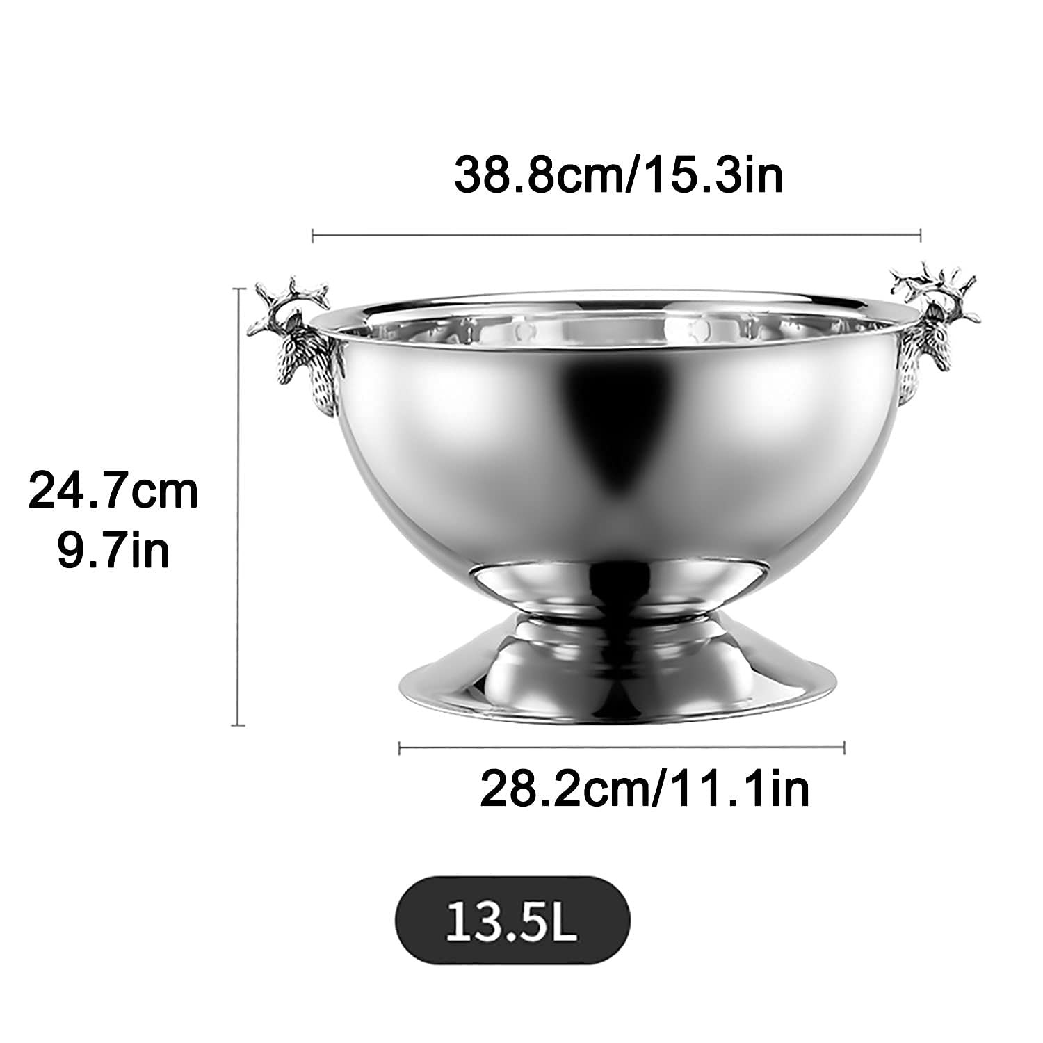 13.5L Stainless Steel Ice Bucket - Large Metal Drink Chiller for Beer, Wine & Cocktails | Perfect for Parties, Weddings & Home Bars | Gift Basket & Candy Storage