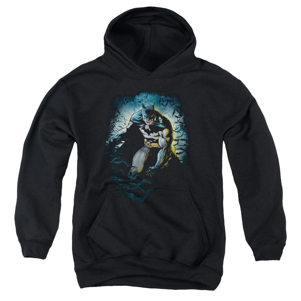 Batman Bat Cave Unisex Youth Pullover Hoodie - Official DC Comics Licensed Apparel for Kids & Teens - Perfect for Halloween, Cosplay & Casual Wear