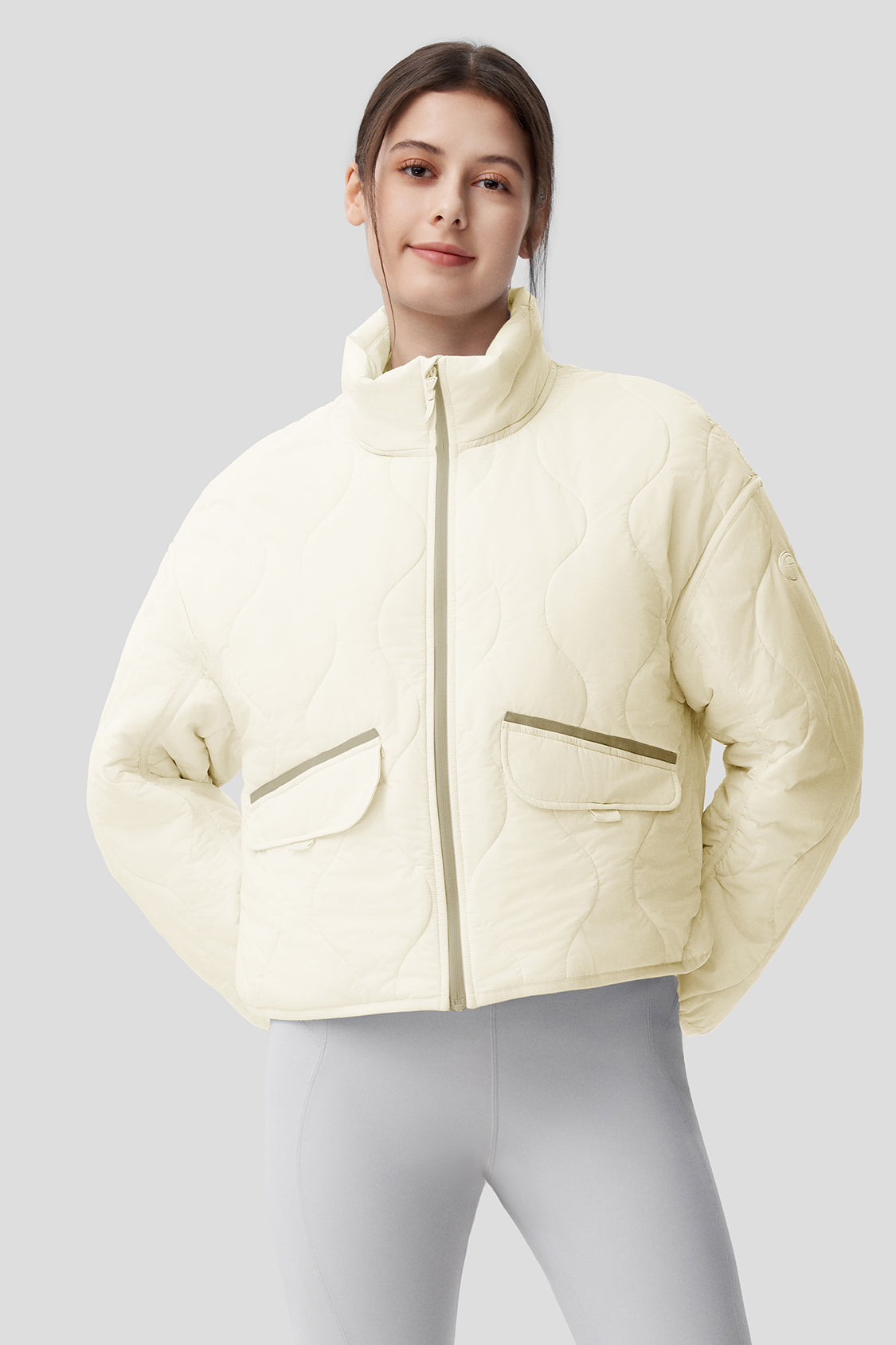 Lightweight Quilted Jacket for Women with Stand Collar - Stylish Outerwear for Fall & Winter, Perfect for Casual Outings, Travel and Outdoor Activities