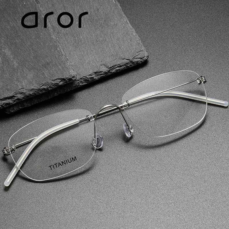 Aror Women's Rimless Square Screwless Titanium Eyeglasses 4297 - Lightweight & Durable Glasses for Work, Reading & Everyday Use
