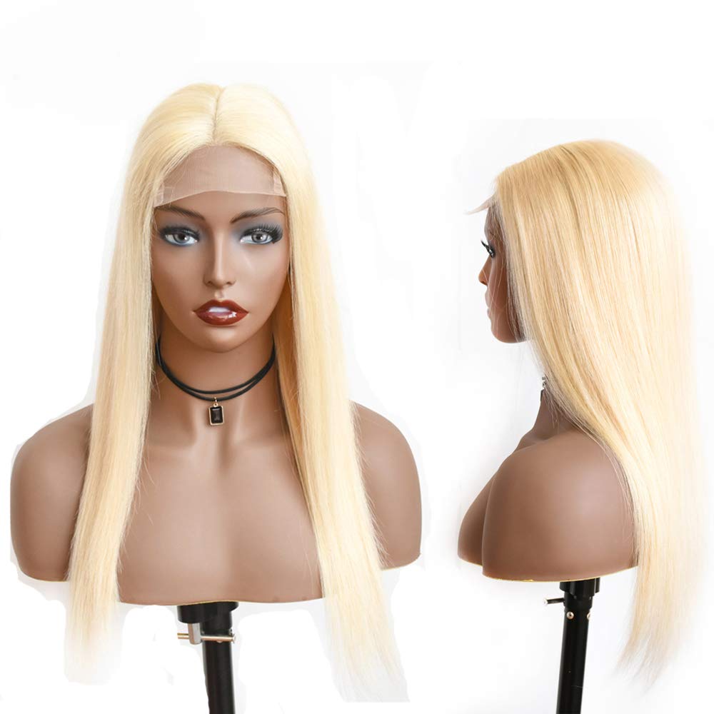 613 Honey Blonde 4x4 Lace Front Human Hair Wigs - 150% Density Brazilian Remy Straight Hair with Pre-Plucked Baby Hair - 20 Inch Blonde Lace Closure Wig for Women - Perfect for Daily Wear, Cosplay, and Special Occasions