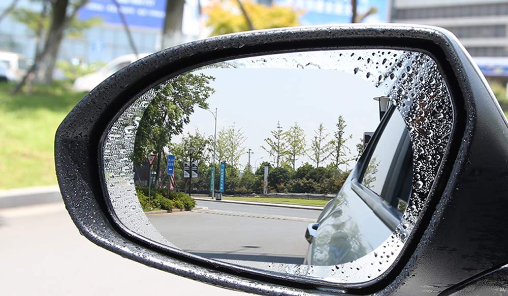 4 Pack HD Nano Anti-Fog Anti-Glare Car Rear View Mirror Protective Film Set - Clear Vision for Safe Driving in Rain, Night & Harsh Weather Conditions