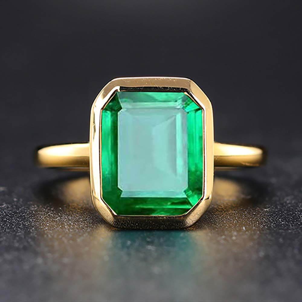 RIZILIA Green Emerald Jewelry Set - Elegant Earrings & Ring for Women | Celebrity Inspired Fashion Accessories | Perfect for Parties, Weddings & Special Occasions