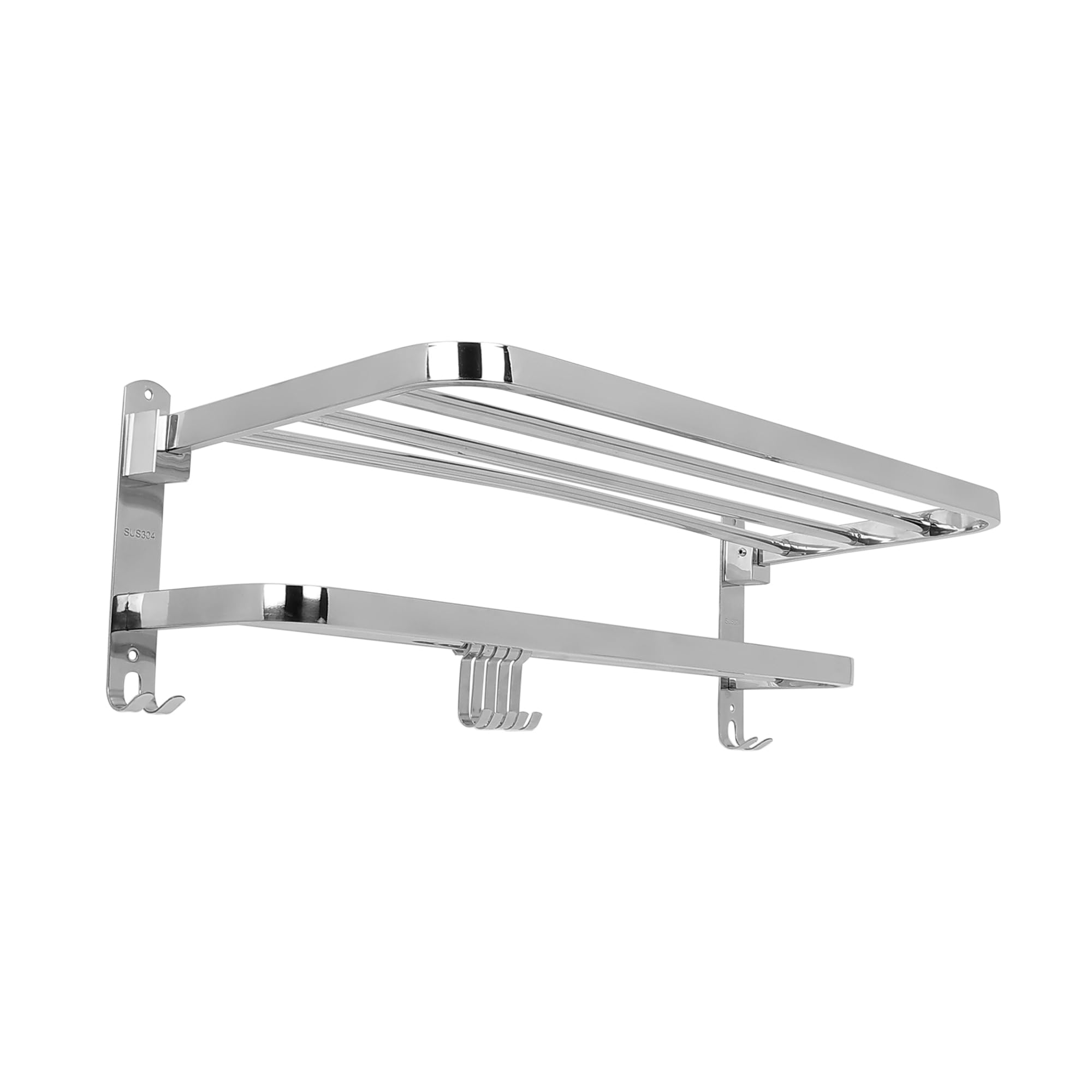 Hindware Premium 304 Stainless Steel Folding Towel Rack - Space-Saving Bathroom Organizer for Towels, Robes & Accessories | Perfect for Small Bathrooms, Apartments & RVs