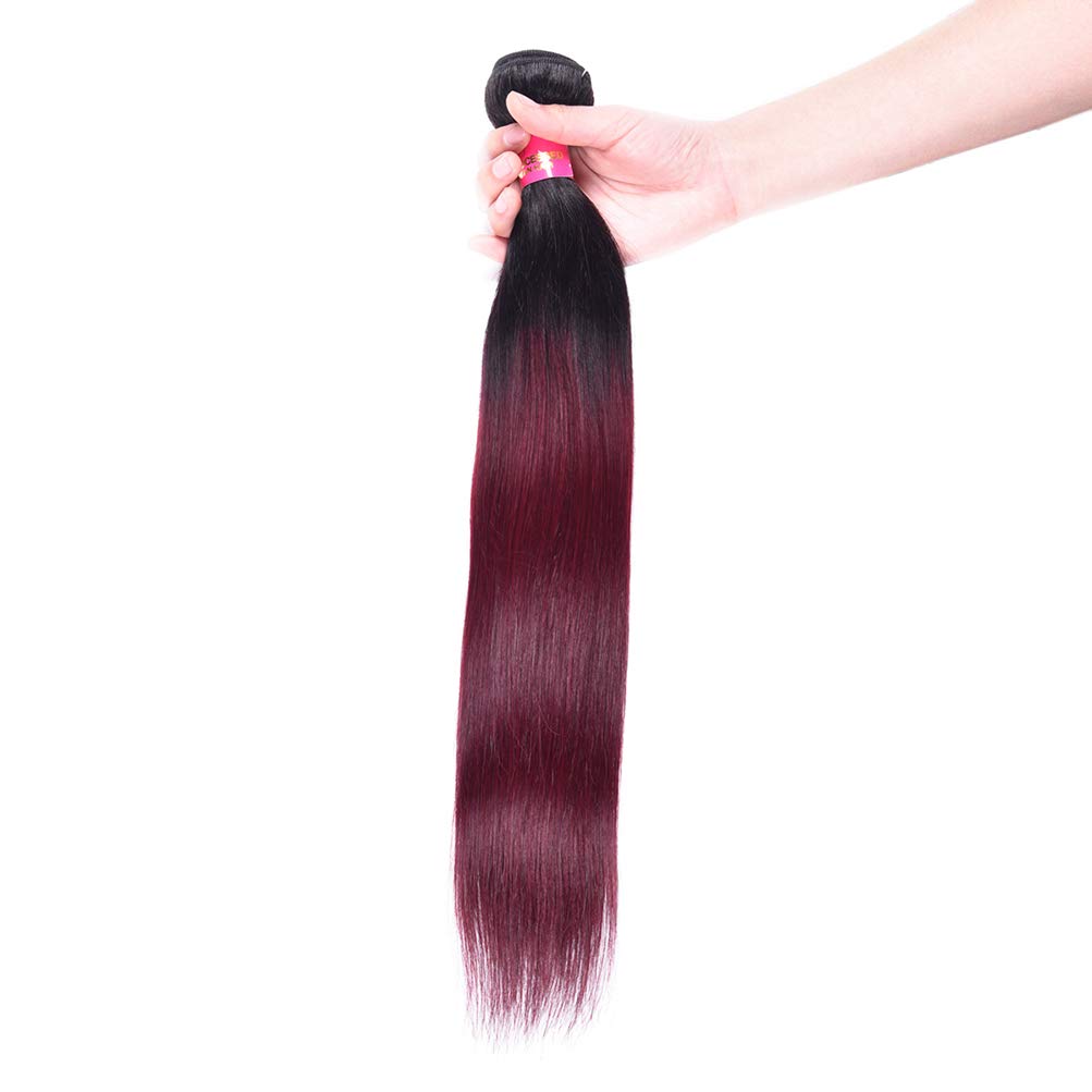 WOME Ombre Burgundy Peruvian Human Hair Bundles 24