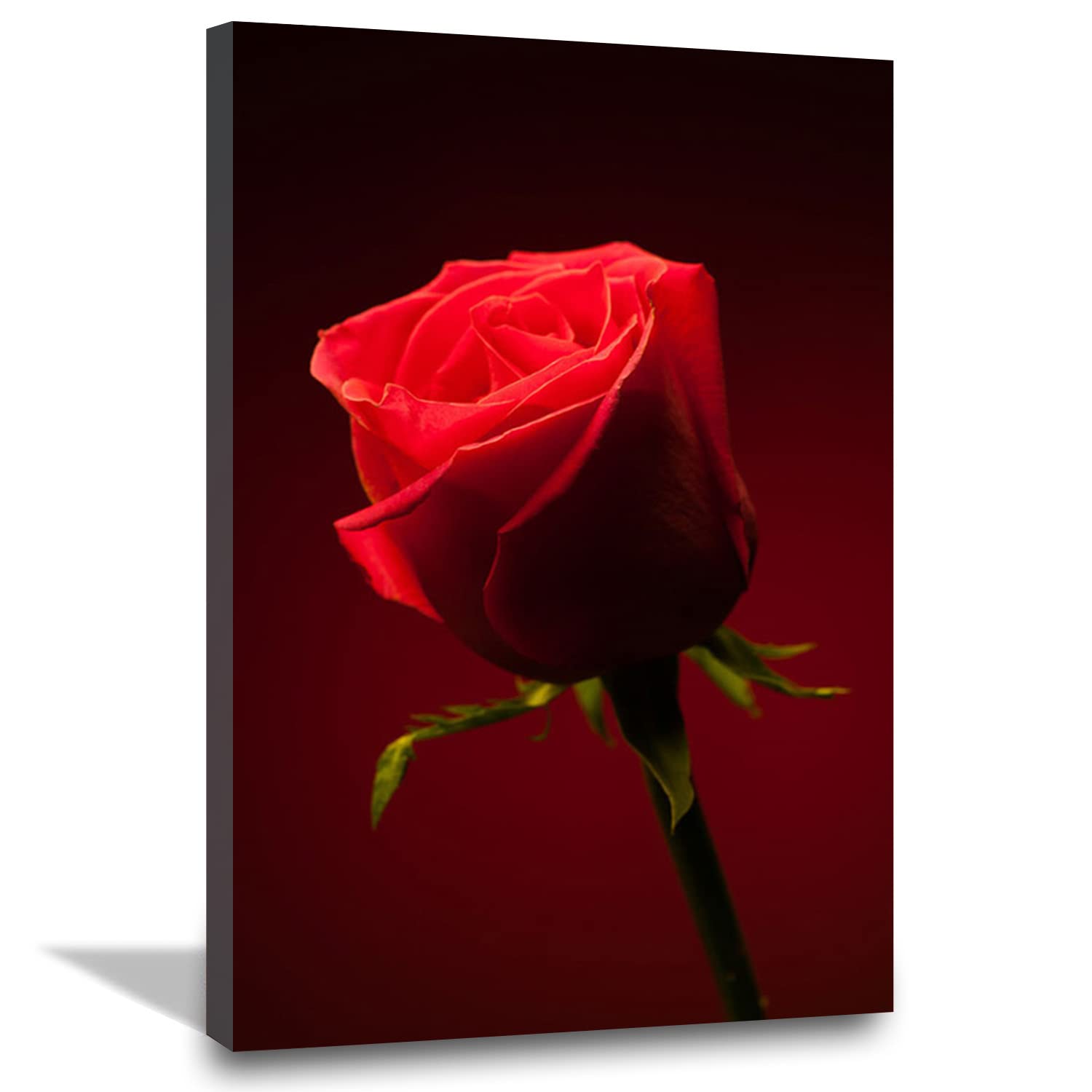 Abstract Rose Oil Painting Canvas Wall Art Print - Modern Home Decor Poster for Living Room, Bedroom, Office & Kitchen - Ready to Hang Framed Picture 24x36 inches (60x90 cm) - Perfect for Housewarming Gifts & Interior Design