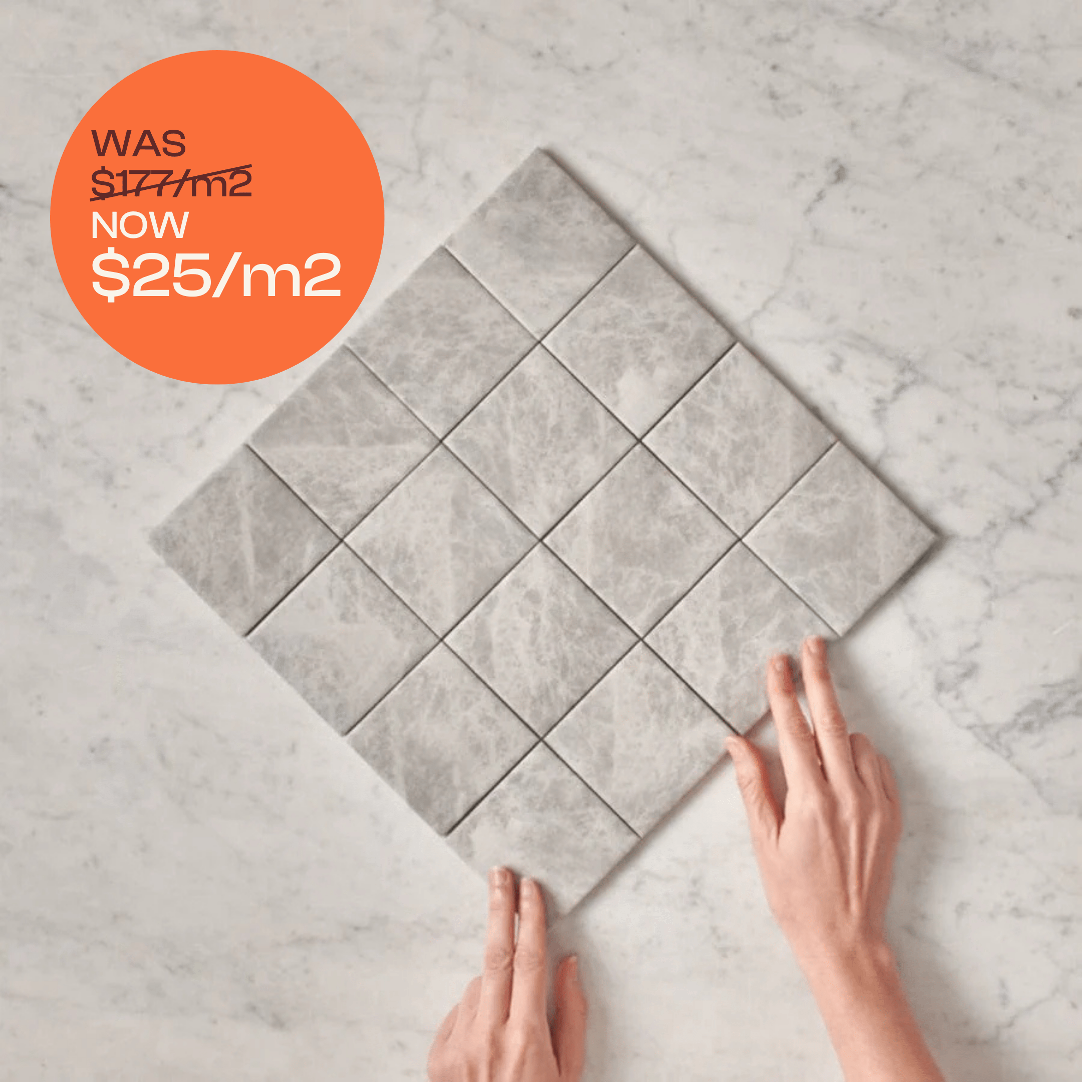 Premium Dunmore Grey Stone Look Square Tile - Natural Stone Effect Porcelain Tile for Kitchen Backsplash, Bathroom Floor, and Shower Walls