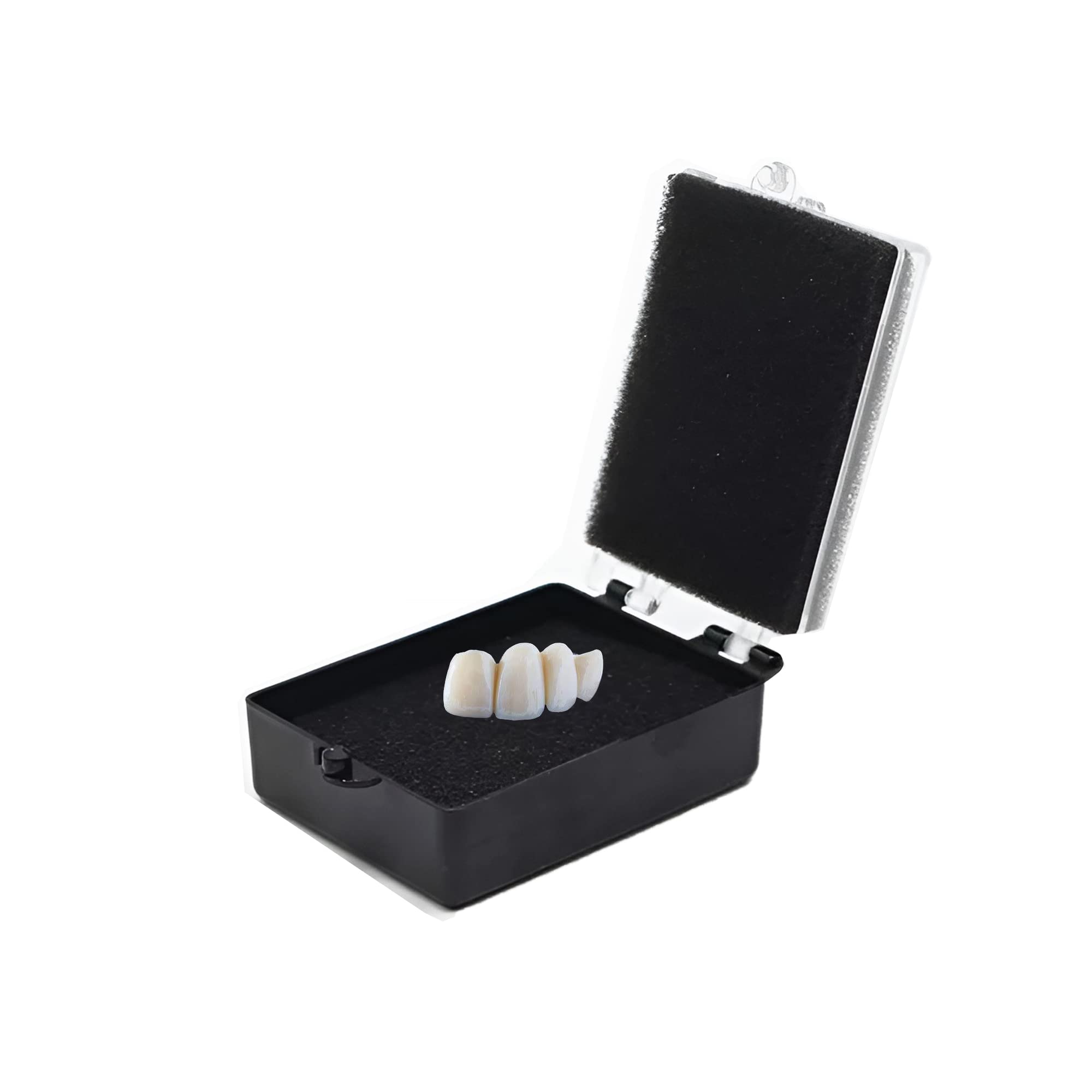 100 Pcs Black Dental Crown Storage Boxes with Foam - 2 Inch Denture Veneer Organizer Case for Dental Lab & Clinic - Perfect for Crown Protection & Travel Storage