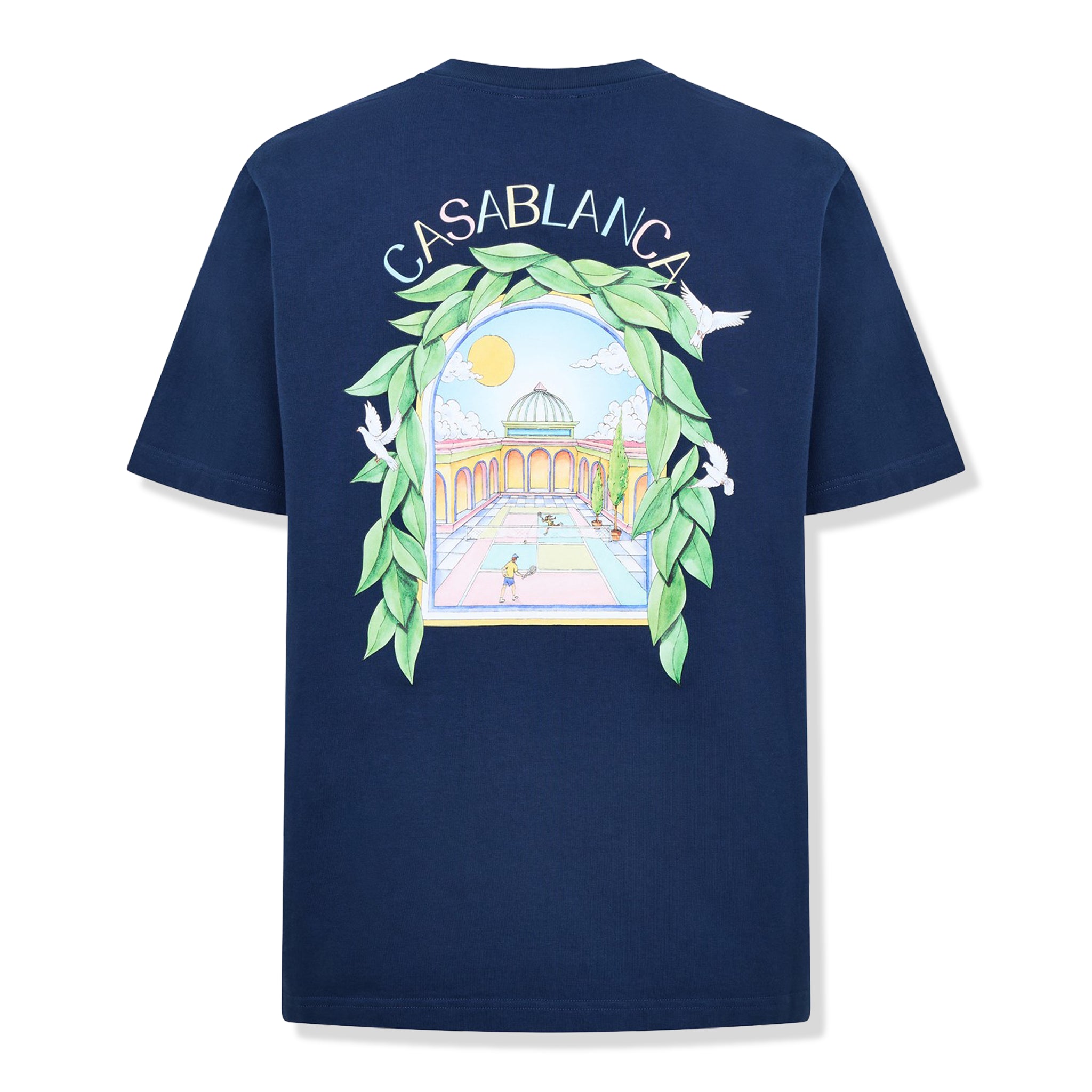 Casablanca L'Arche Tennis Club Graphic Navy T-Shirt - Stylish Cotton Tee for Men - Perfect for Tennis, Casual Wear & Street Fashion