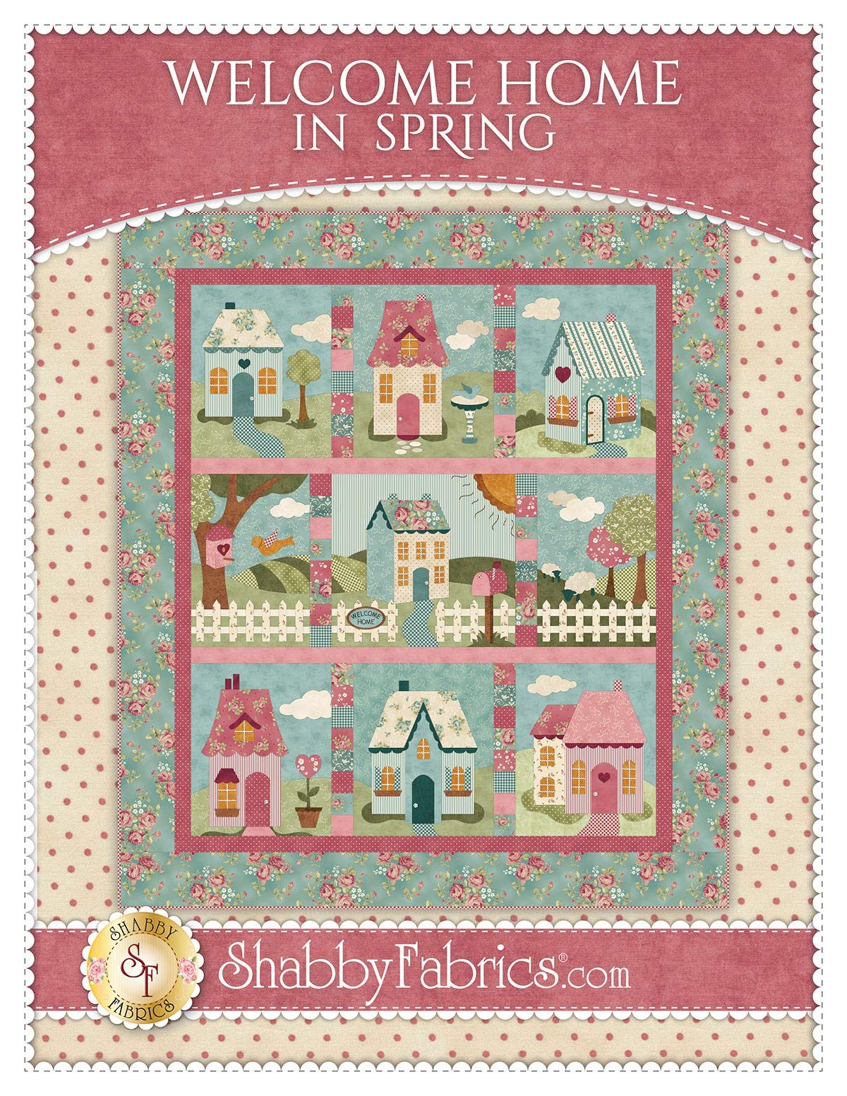 Welcome Home in Spring Quilt Pattern by Jennifer Bosworth - Floral Quilting Design for Bedding, Wall Decor & DIY Home Projects - Perfect for Spring Home Decor, Baby Nursery & Cozy Bedroom Makeover