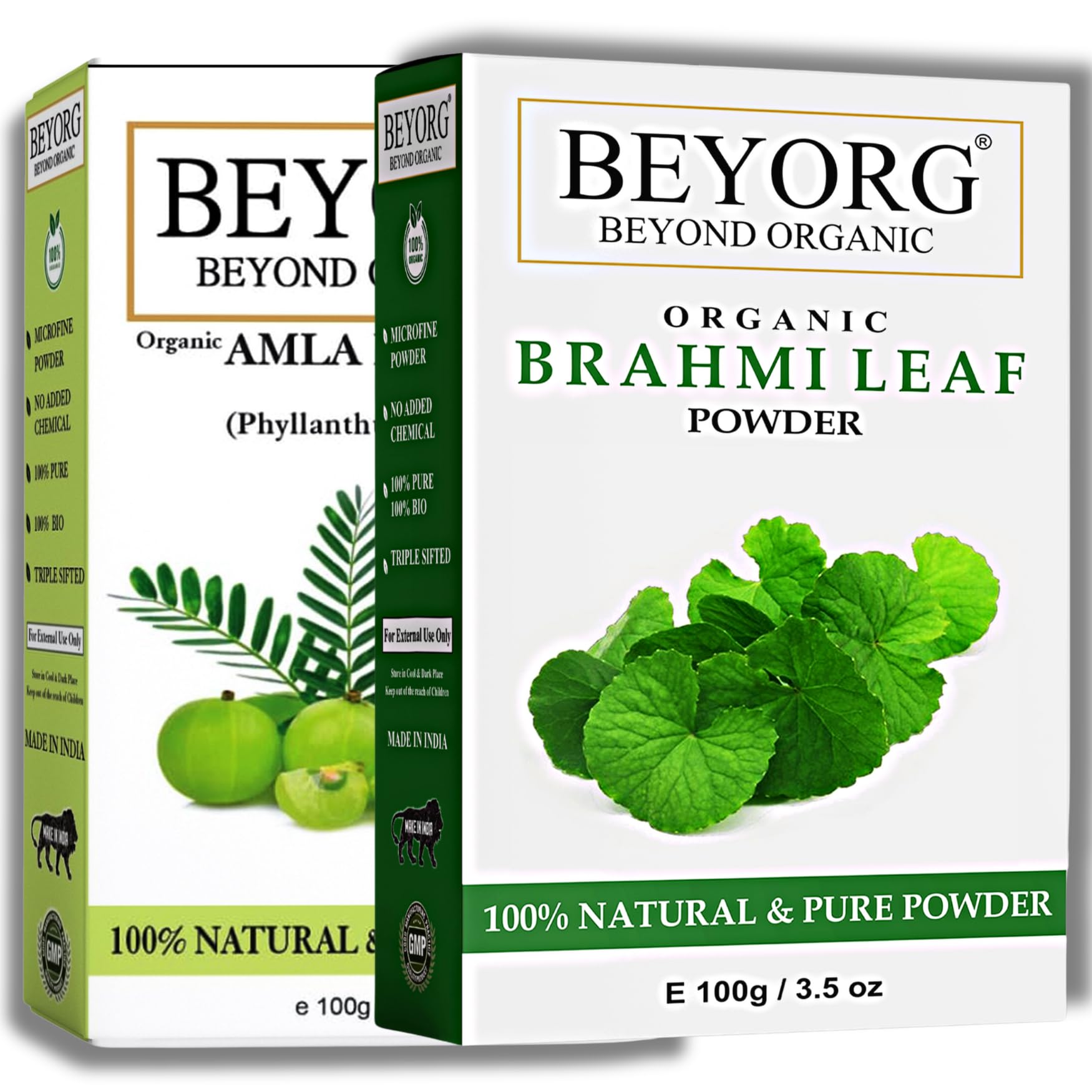 Organic Amla & Brahmi Powder - Ayurvedic Hair Strengthening Treatment for Thicker, Stronger Hair - Natural Hair Mask for Dry, Damaged Hair & Scalp Care - Promotes Hair Growth & Reduces Hair Fall - Perfect for DIY Hair Packs & Spa Treatments