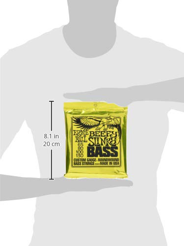 Ernie Ball Beefy Slinky Nickel Wound Bass Guitar Strings 63-130 Gauge (P02840) - Perfect for Heavy Riffs, Drop Tuning & Extended Play Sessions