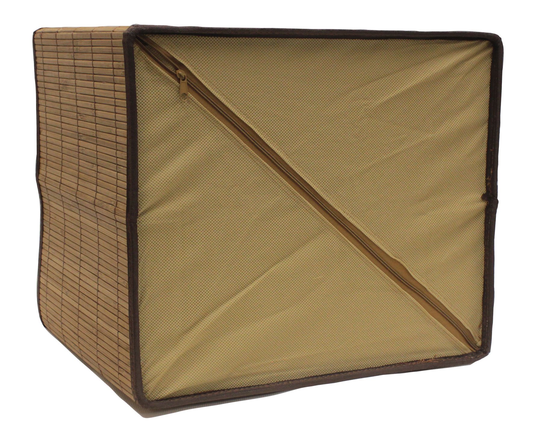 Natural Bamboo Storage Box with Lid - 3 Pack Large, Brown | Eco-Friendly Home Organization for Closet, Bathroom & Office | Seta Direct