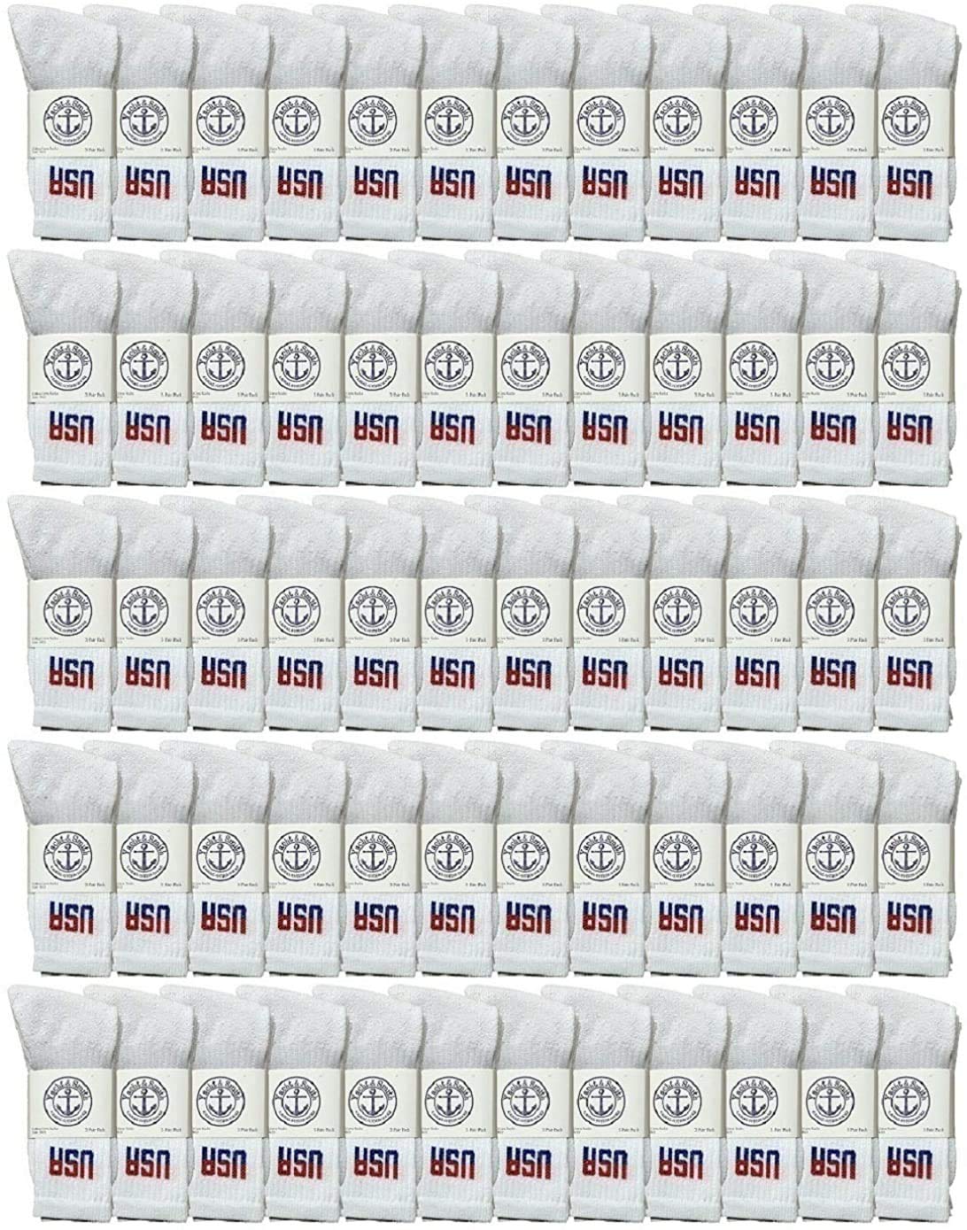 Yacht & Smith USA Pride Wholesale Cotton Socks for Men, Women & Kids - Patriotic American Flag Themed Crew Socks | Perfect for 4th of July, Memorial Day & Independence Day Celebrations