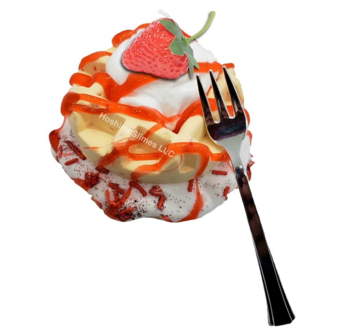 Handmade DIY Strawberry Shortcake Waffle Scented Slime Kit for Kids - Fun Sensory Play & Stress Relief Toy - Perfect for Birthday Parties, Classroom Activities & Relaxation