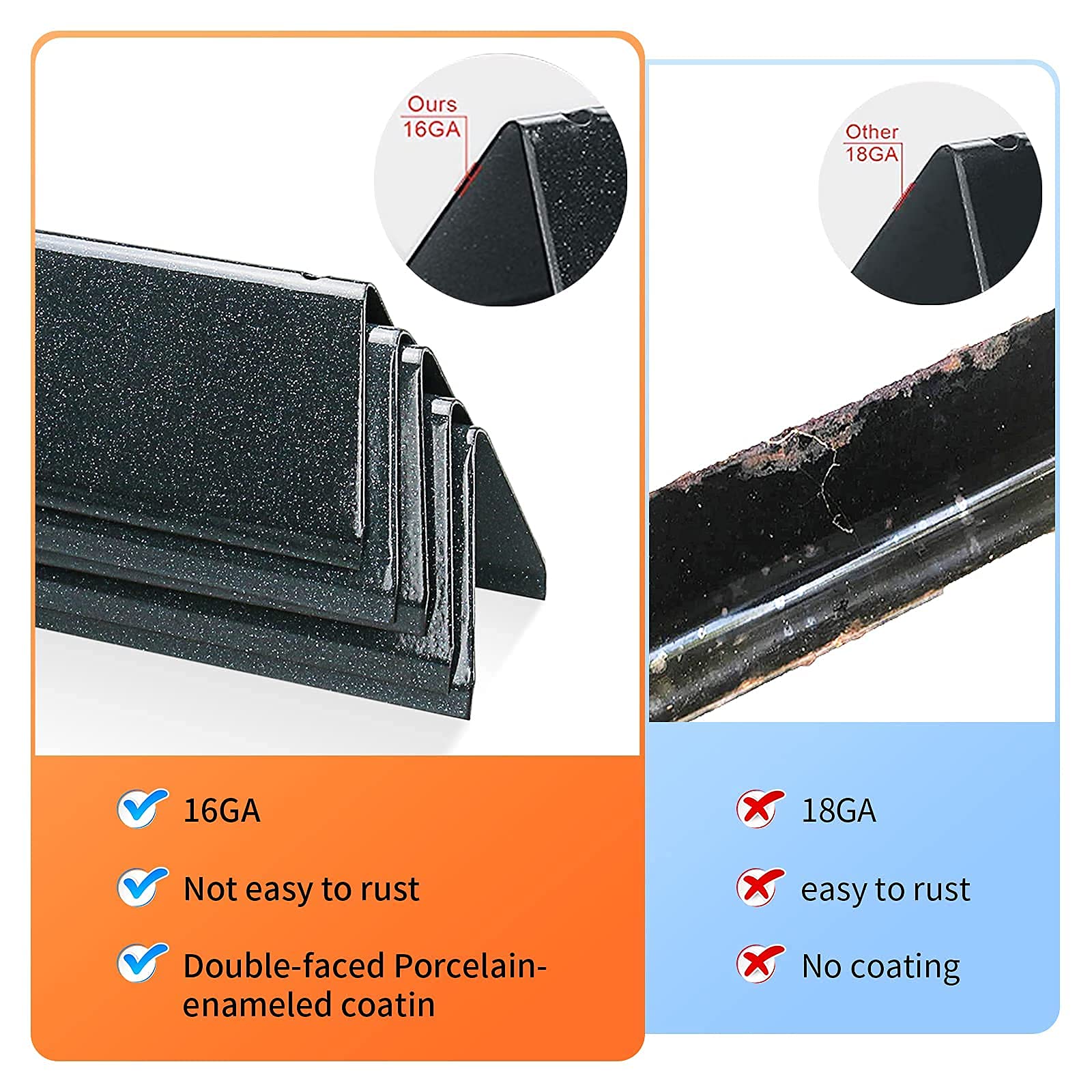 GRISUN 7636 Flavorizer Bars & 7639 Cooking Grates Replacement for Weber Spirit 300 Series Gas Grills - Perfect for Backyard BBQs, Camping & Outdoor Cooking