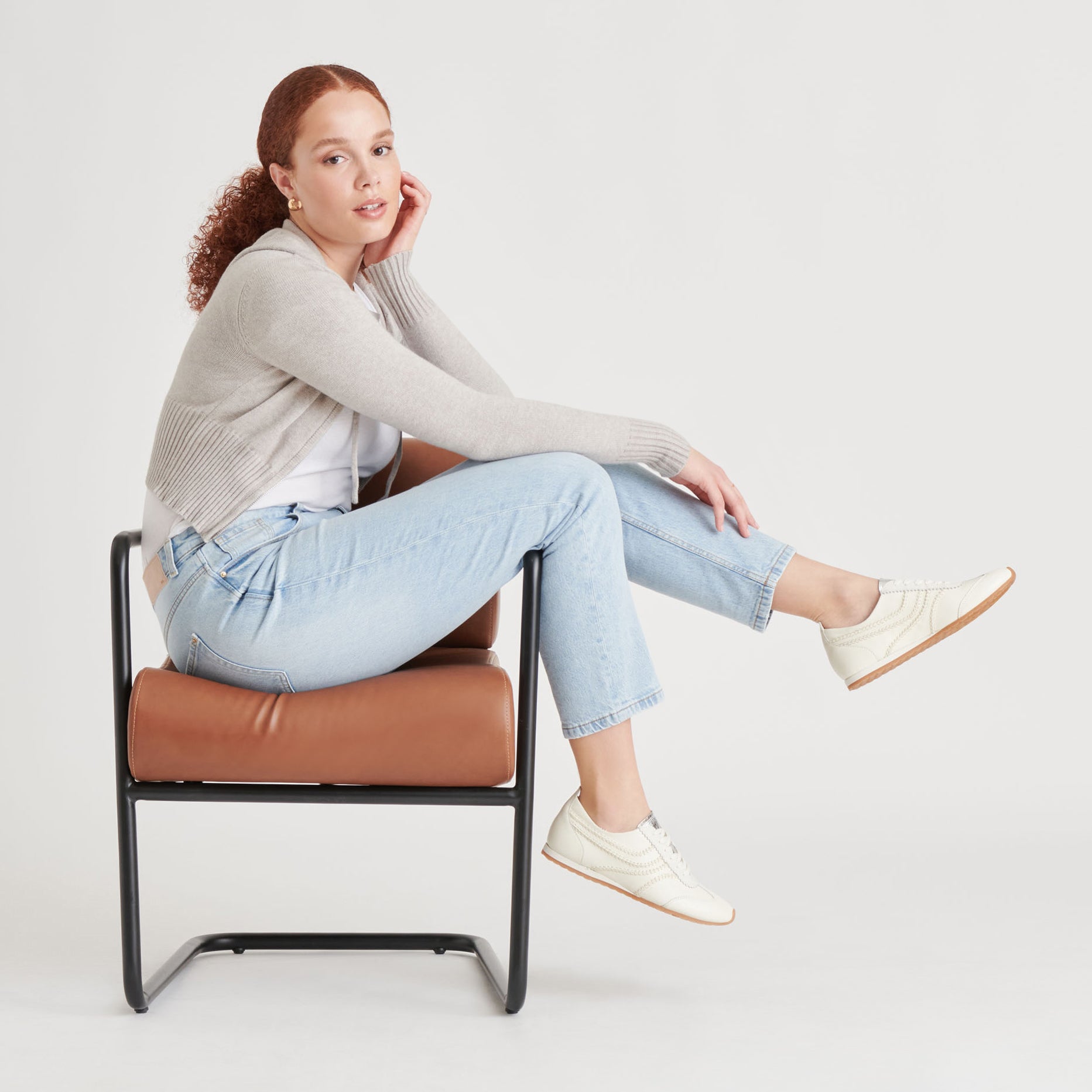 DELANY White Leather Sneakers for Men & Women - Comfortable Casual Walking Shoes for Everyday Wear, Gym, and Outdoor Activities