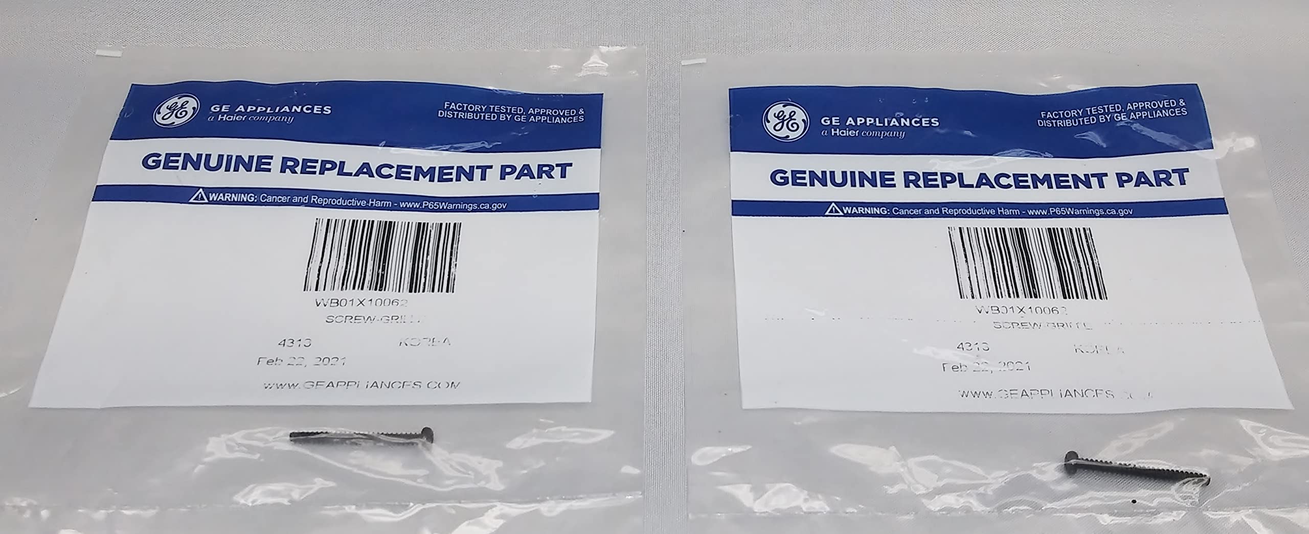 Genuine OEM WB01X10062 Microwave Oven Vent Grill Screw Set (2 Pack) - 1 1/4
