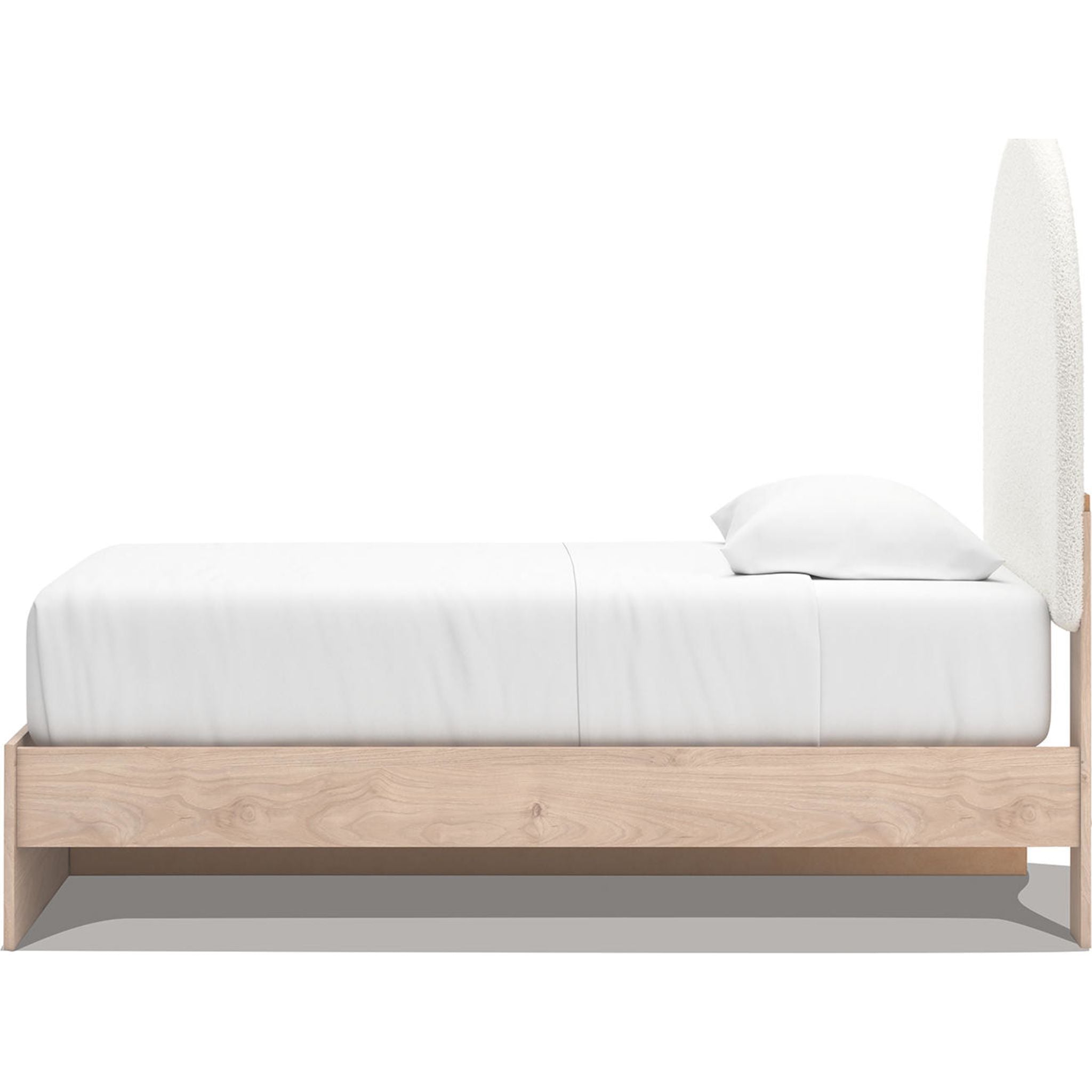 Arloster Platform Bed Frame with 2 Storage Drawers - Modern Tan & White Wooden Bed - Perfect for Small Bedrooms, Guest Rooms & Studio Apartments