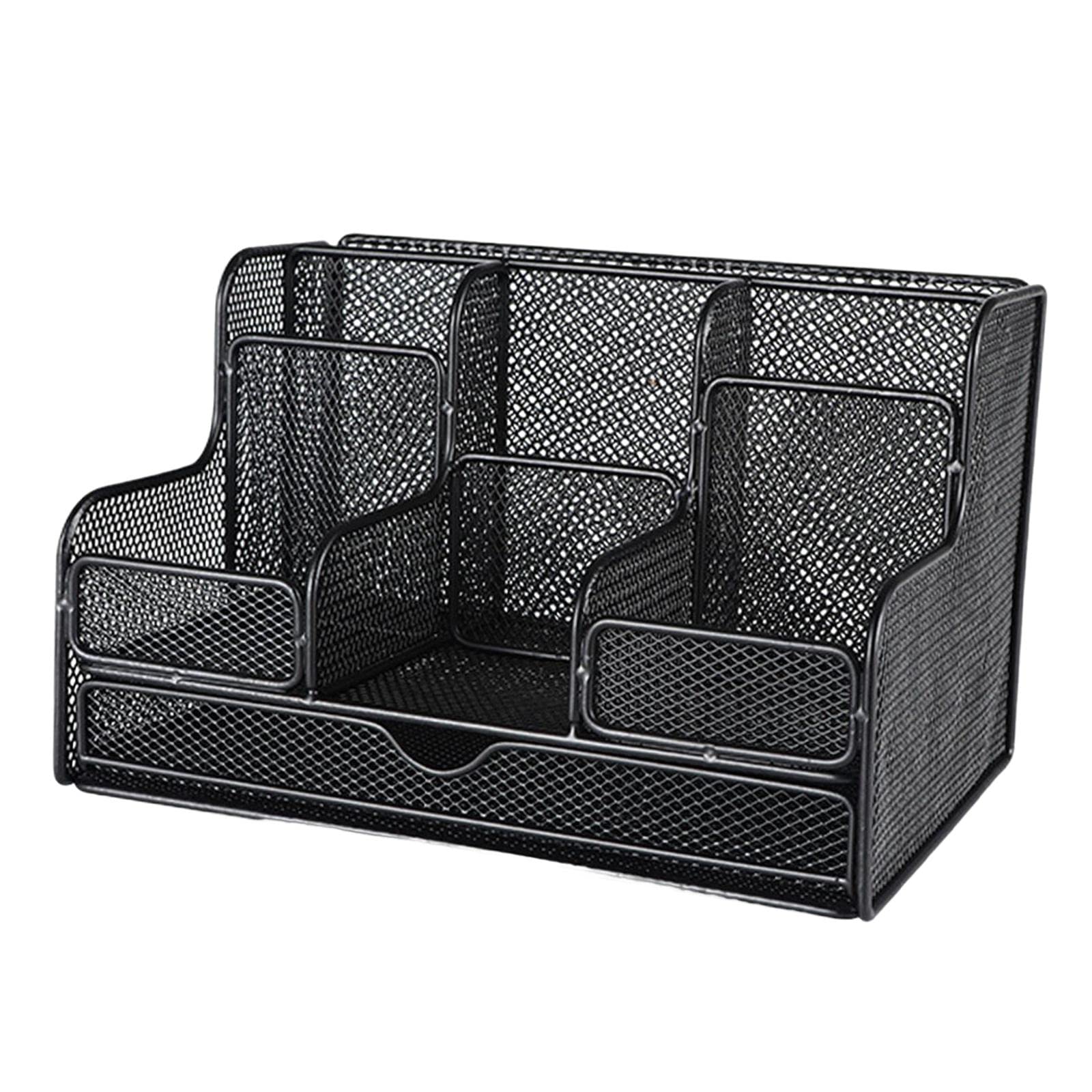 B Baosity Mesh Desk Organizer - Pen Holder & Office Supplies Storage Caddy for Workshop, Home & Office | Perfect for Keeping Workspaces Tidy (Black)