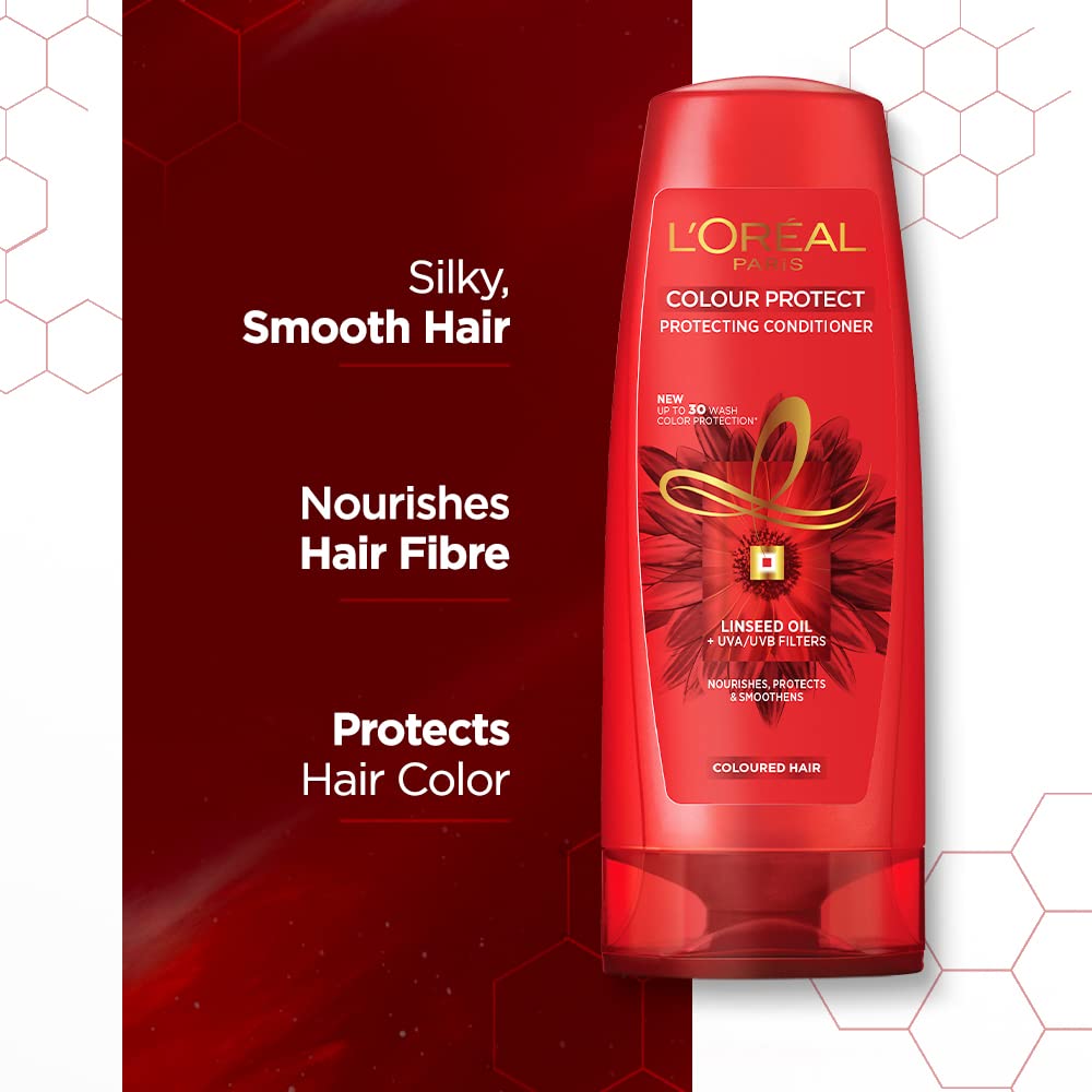 L'Oréal Paris Colour Protect Conditioner for Color-Treated Hair - 6.5 oz | Hydrating & Damage Repair for Weak Hair | Post-Coloring & Daily Hair Care Solution