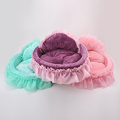 Soft & Cozy Lovely Princess Pet Bed for Cats & Dogs - Purple (M: 20x22 inches) - Perfect for Indoor Sleeping, Lounging & Cuddling