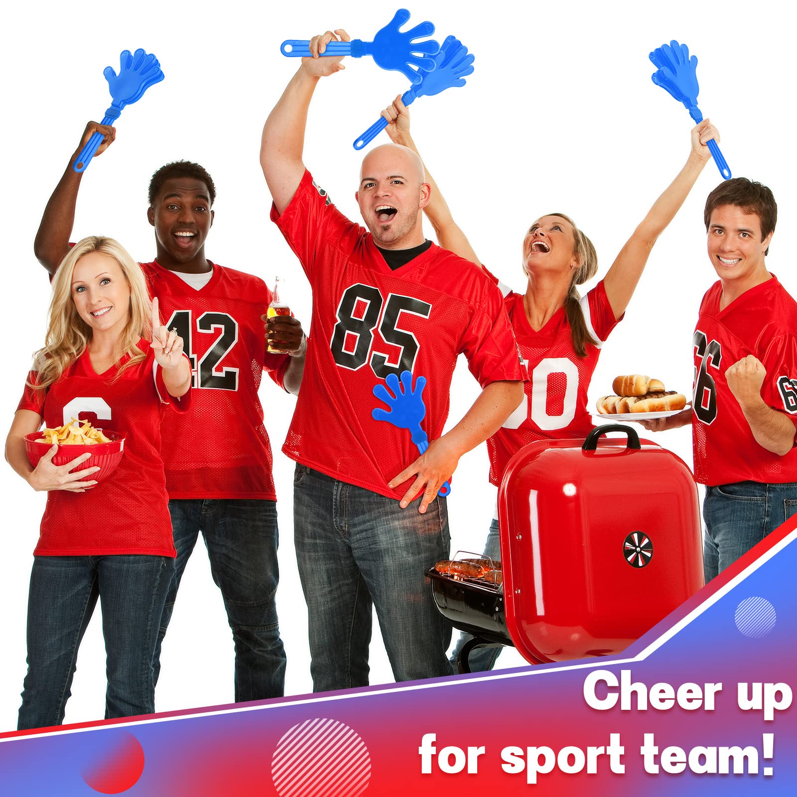 Woanger 4-Piece Jumbo Hand Clappers (11 Inch) - Blue Noise Makers for Parties, Sporting Events & Cheering - Perfect for Basketball, Football Games, Dances & Celebrations