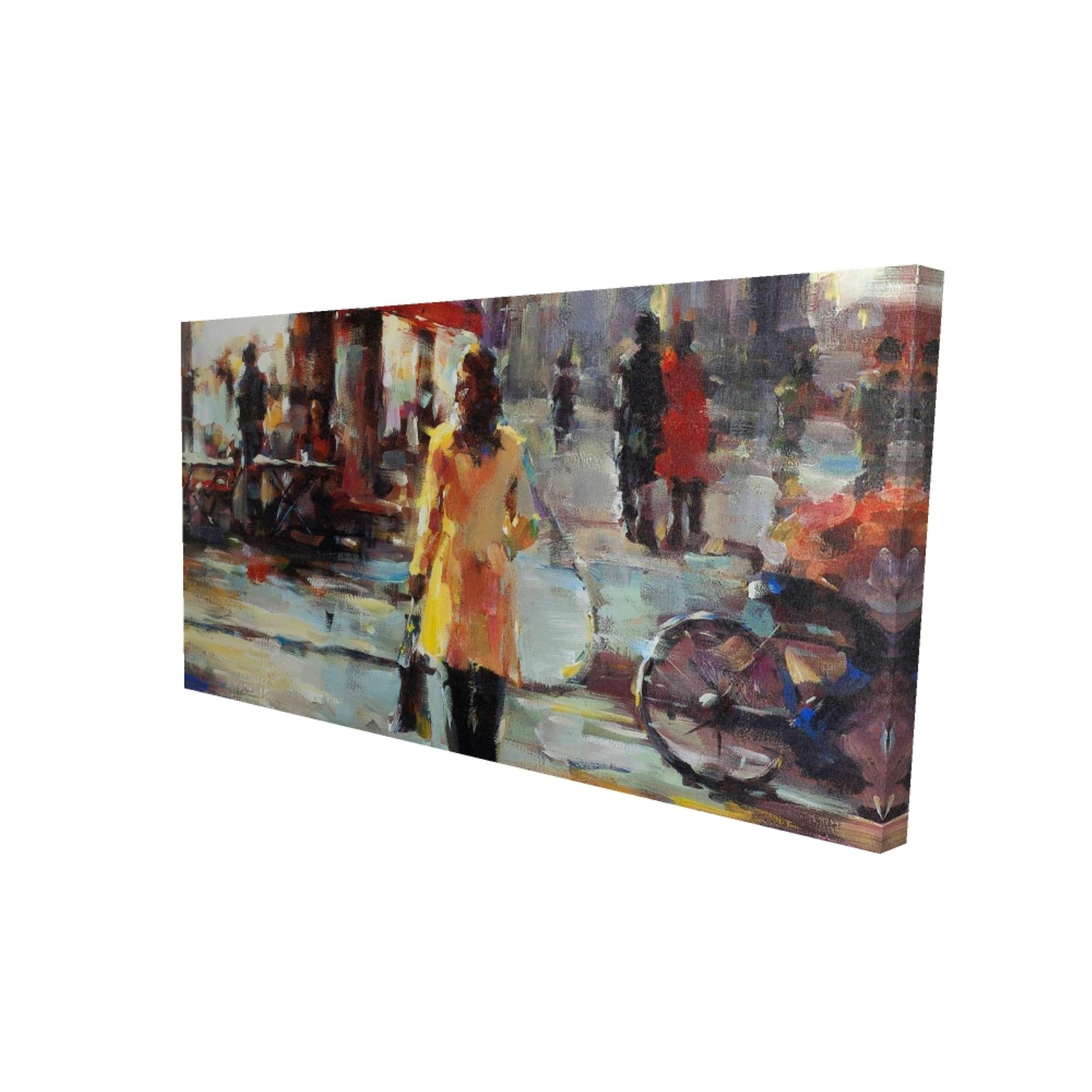 Begin Woman Walking in Paris - Premium Canvas Wall Art Print | French Inspired Home Decor for Living Room, Bedroom & Office