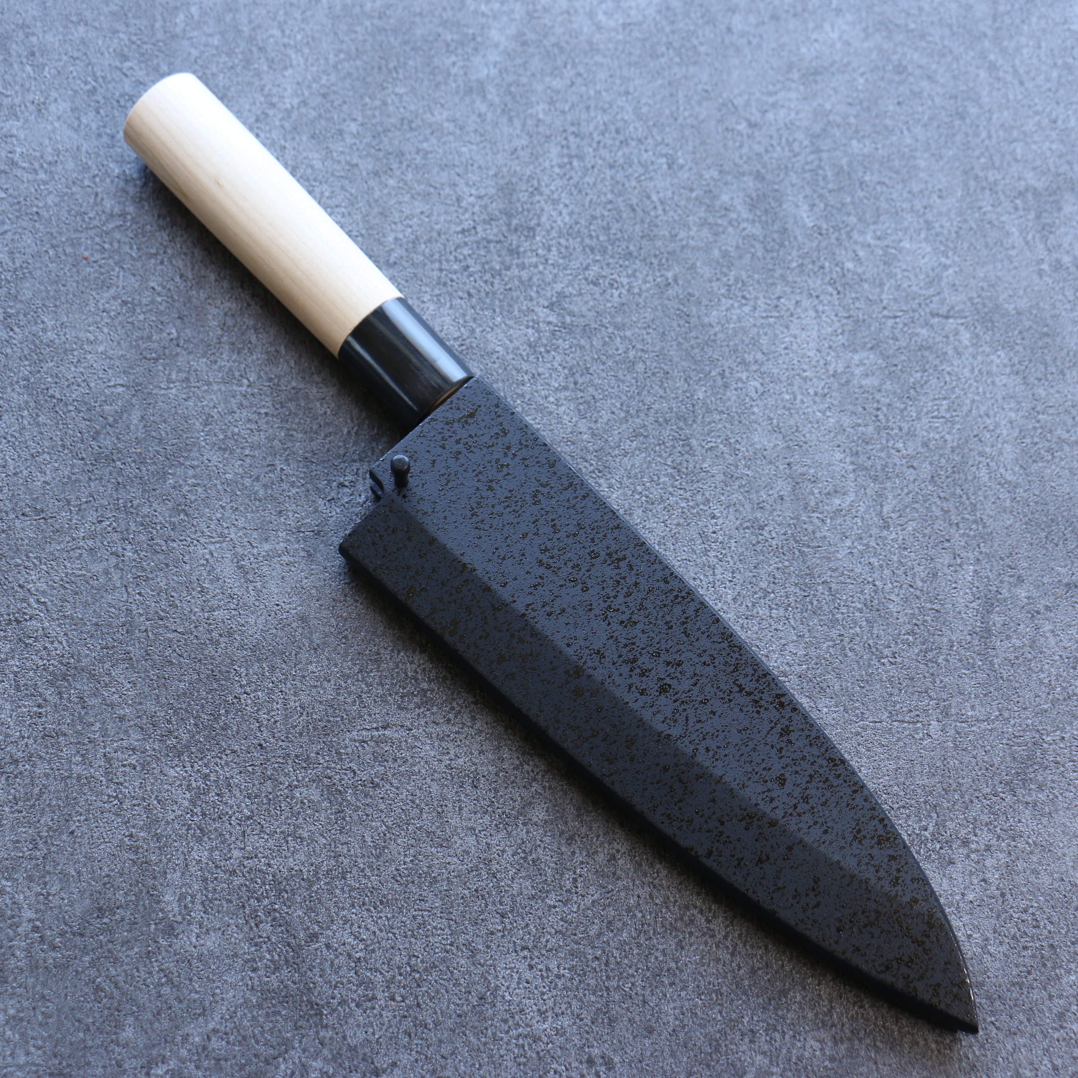 Premium Kuroshime Magnolia Sheath for 195mm Deba Knife - Handcrafted Plywood Pin by Kaneko - Perfect for Japanese Kitchen & Sushi Chef Knife Protection