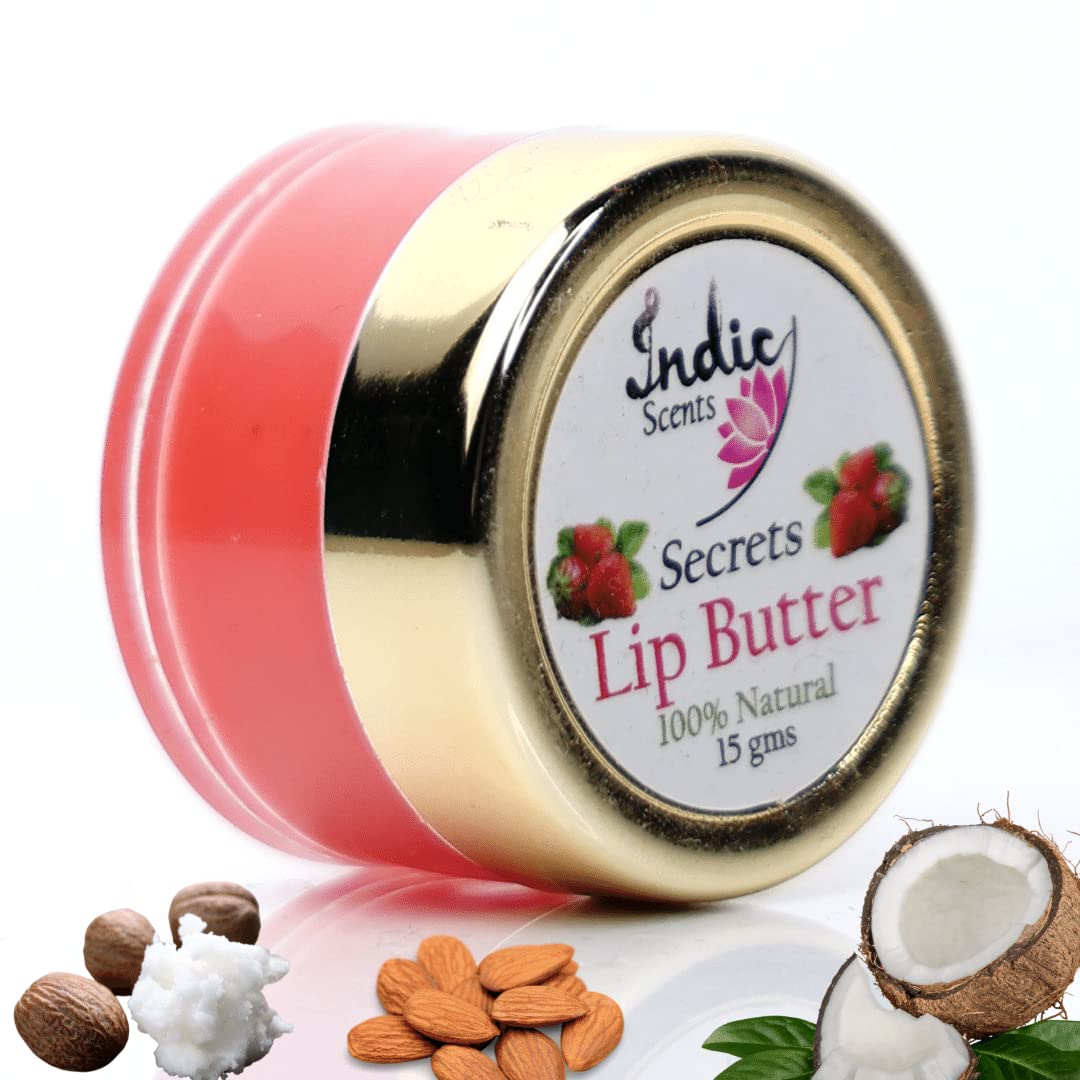 Strawberry Lip Butter - 6g Natural Moisturizing Lip Balm for Dry & Chapped Lips | Perfect for Winter Care, Daily Hydration & On-the-Go Use
