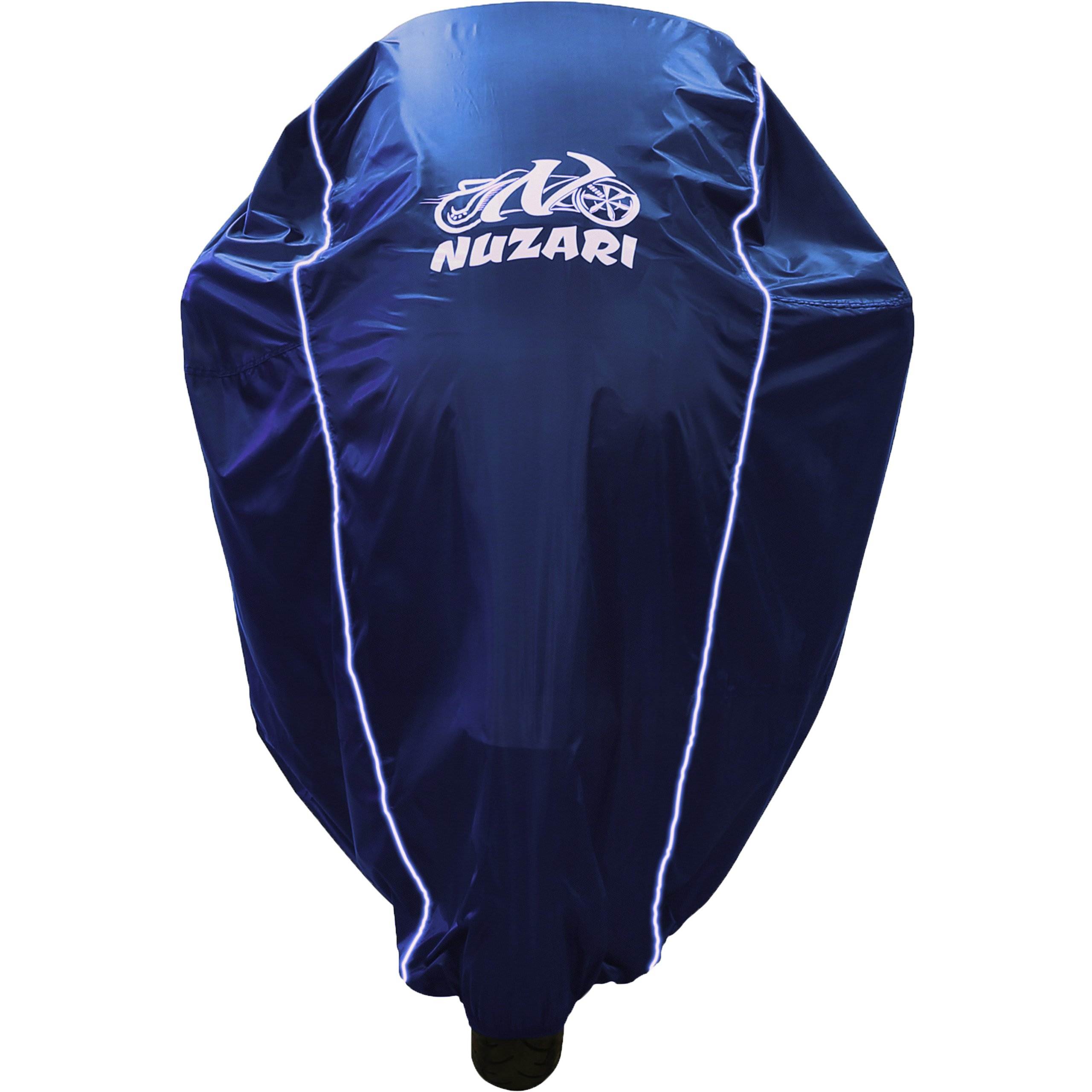Heavy Duty Waterproof Motorcycle Cover for Outdoor Use - Universal Fit for Dirt Bikes, Cruisers & Powersports Vehicles | Durable All-Weather Protection by Nuzari (Medium, Navy Blue) | Perfect for Garage Storage, Travel & Long-Term Parking