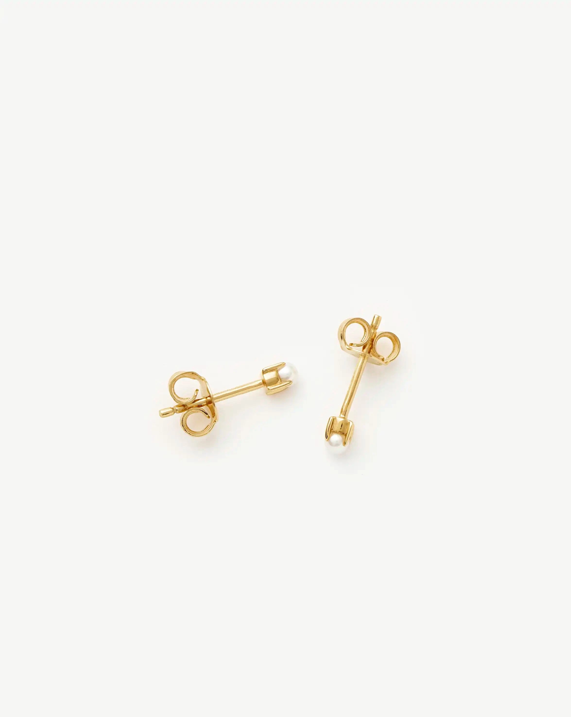 Classic Pearl Stud Earrings for Women - 18k Gold Vermeil & Genuine Pearl Jewelry - Perfect for Weddings, Parties & Everyday Elegance