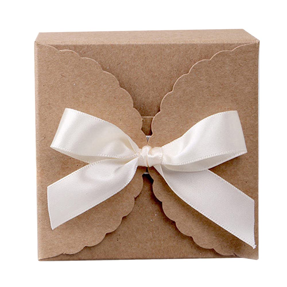 20PCS Eco-Friendly Recycled Paper Gift Boxes with Ribbons - 3.54