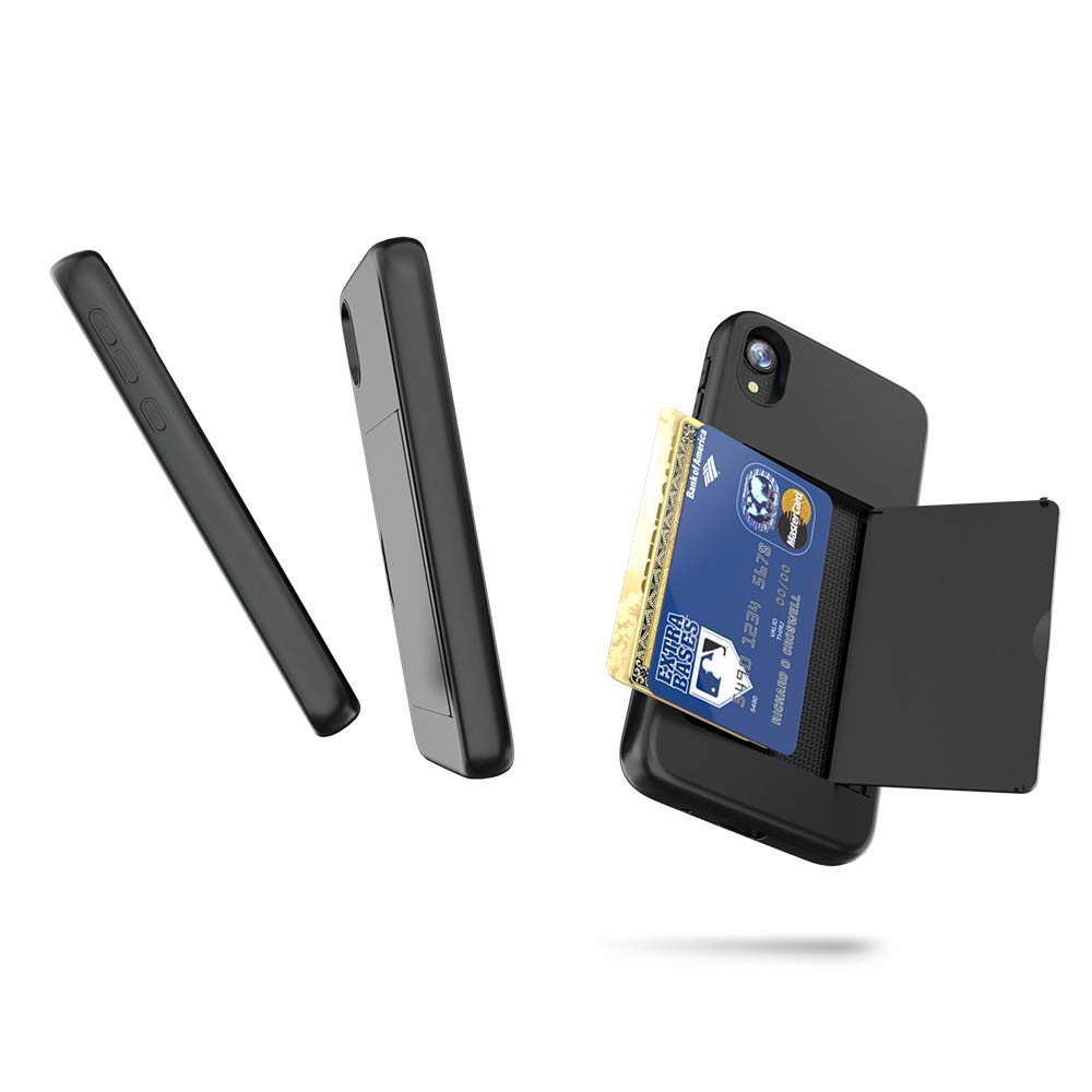 iPhone X/XS Wallet Case with Credit Card Slot & Card Holder - Slim Protective Cover for Daily Use, Travel & Business (Black)