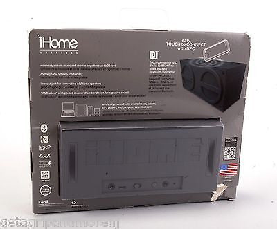 iHOME Gray Bluetooth Wireless Speaker - Portable, Rechargeable, Rubberized Mini Stereo Sound for Home, Office & Outdoor Use