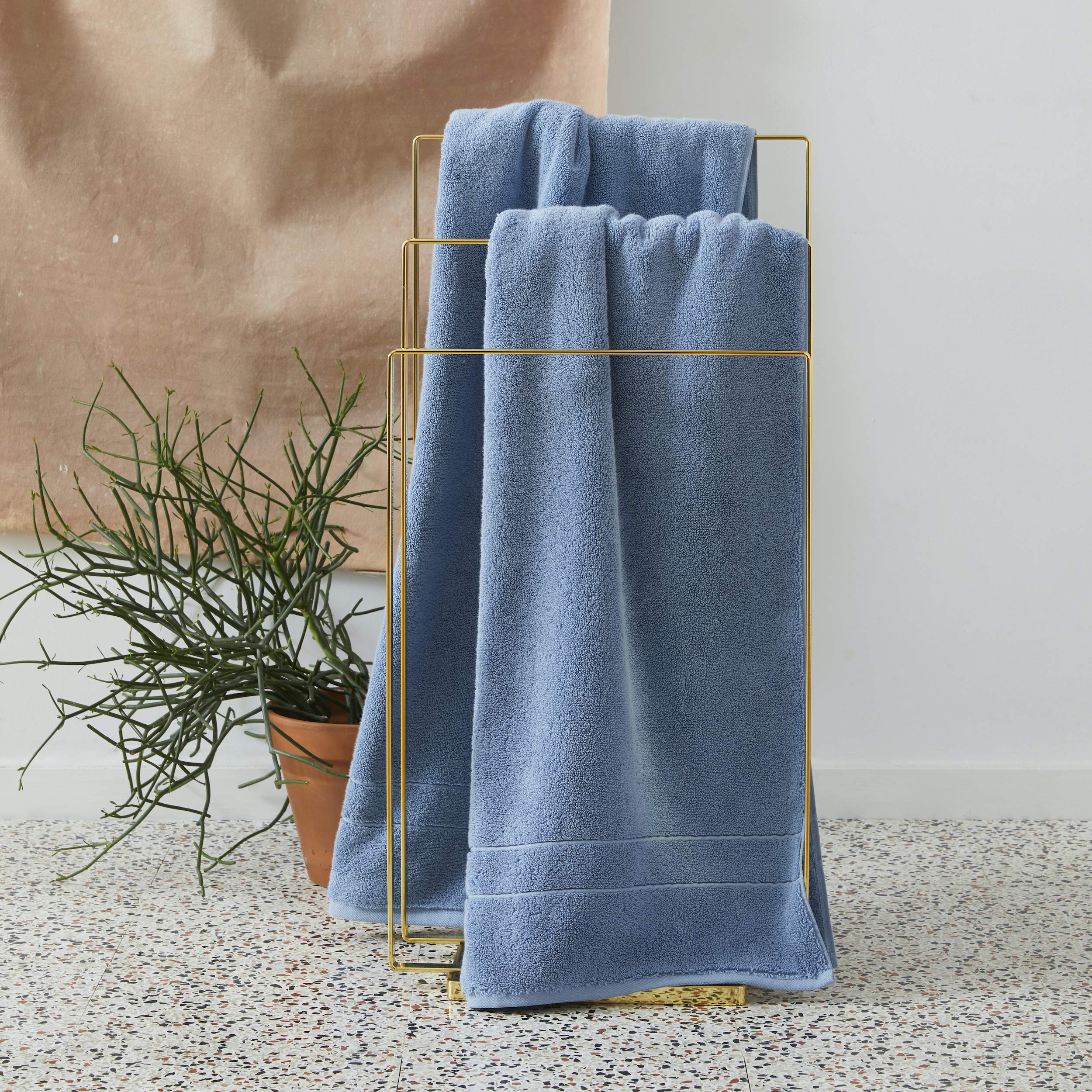 Brooklinen Super-Plush Turkish Cotton Bath Towels - Set of 2, Ocean Blue, 100% Premium Cotton | Ultra Soft & Absorbent Luxury Spa Towels for Bathroom, Beach & Hotel Use