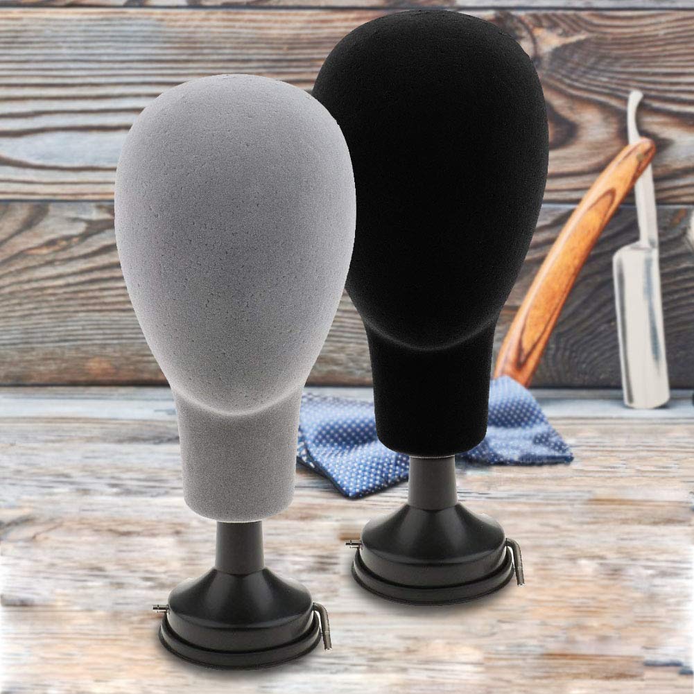 Styrofoam Mannequin Head for Wig Display - Black Foam Head Model for Hats, Hairpieces, Glasses & Caps | Perfect for Salon, Cosplay & Retail Store Displays
