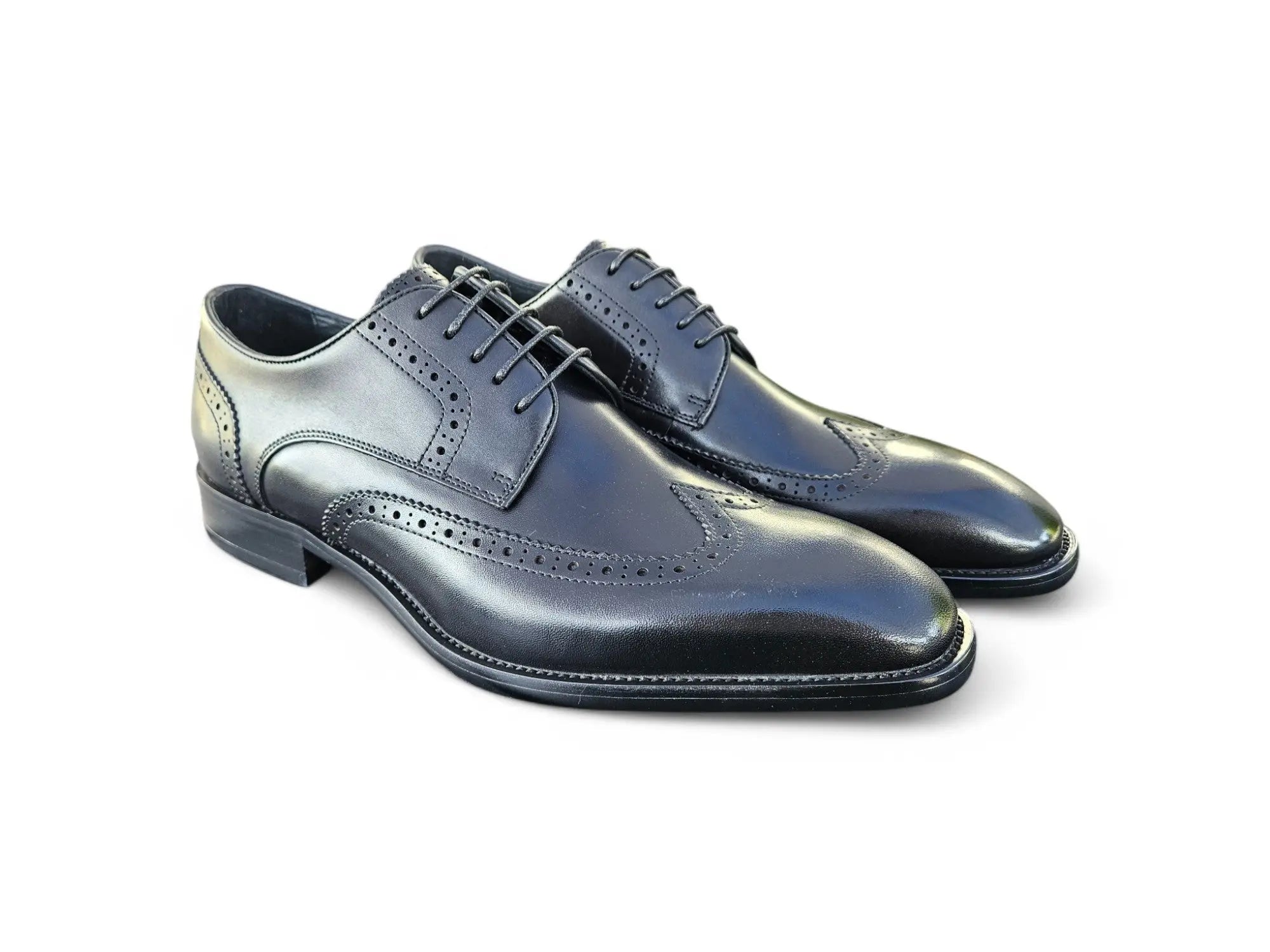 Blucher Style Wingtip Oxford Shoes for Men - Classic Formal & Business Dress Shoes - Perfect for Office, Weddings & Special Occasions