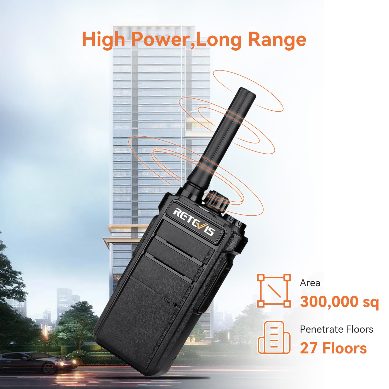 Retevis RB26 Long Range GMRS Two-Way Radios (5 Pack) - Rechargeable 2000mAh Walkie Talkies with Repeater Capability for Security, Church, Construction, School & Warehouse Use - Durable Communication Solution for Outdoor Activities, Emergency Response & Team Coordination