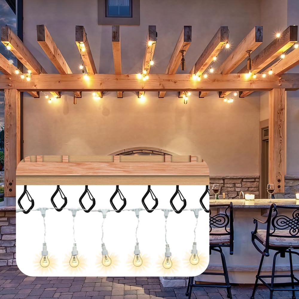 10 Pack Black Metal Ceiling Hooks (2.2 Inch) - Heavy Duty Plant Hangers, String Light Hooks, Cup Hooks for Indoor & Outdoor Use - Perfect for Hanging Plants, Decorations, and Outdoor Lighting