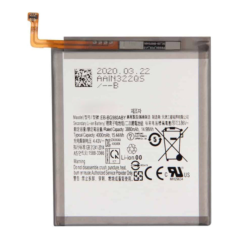 Samsung Galaxy S20 Battery Replacement - High Capacity 4000mAh EB-BG980ABY | Compatible with Galaxy S20 5G/SM-G981U/SM-G981W - Perfect for Gaming, Streaming & Long Battery Life