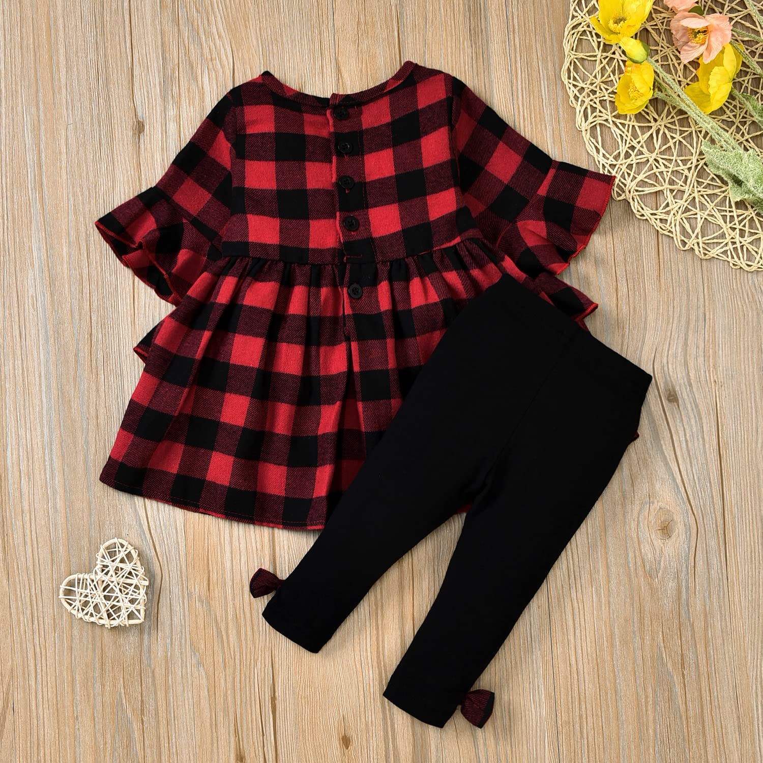 Adorable Baby Girl Outfits - Ruffle Sleeve Tops & Matching Pants 2-Piece Set | Soft Cotton Infant Clothes for Playdates, Photos & Special Occasions
