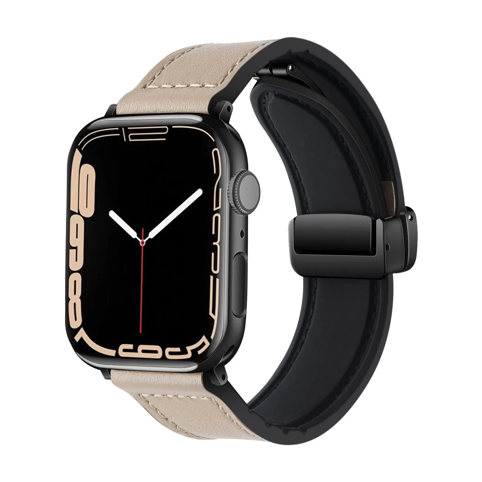 Premium Leather & Silicone Hybrid Watch Bands with Magnetic Clasp - Durable & Comfortable for Apple Watch, Samsung Galaxy, Fitbit - Perfect for Workouts, Office & Everyday Wear