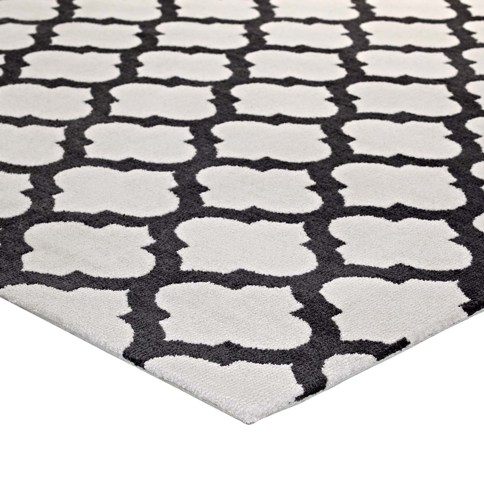 Modern Contemporary Living Room Area Rug - Soft Fabric Carpet in Multi-Gray Shades for Lounge, Bedroom & Home Decor