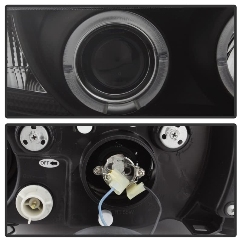 Spyder Auto 5009081 LED Halo Projector Headlights - Black/Clear - High-Performance Lighting for Night Driving & Off-Road Adventures