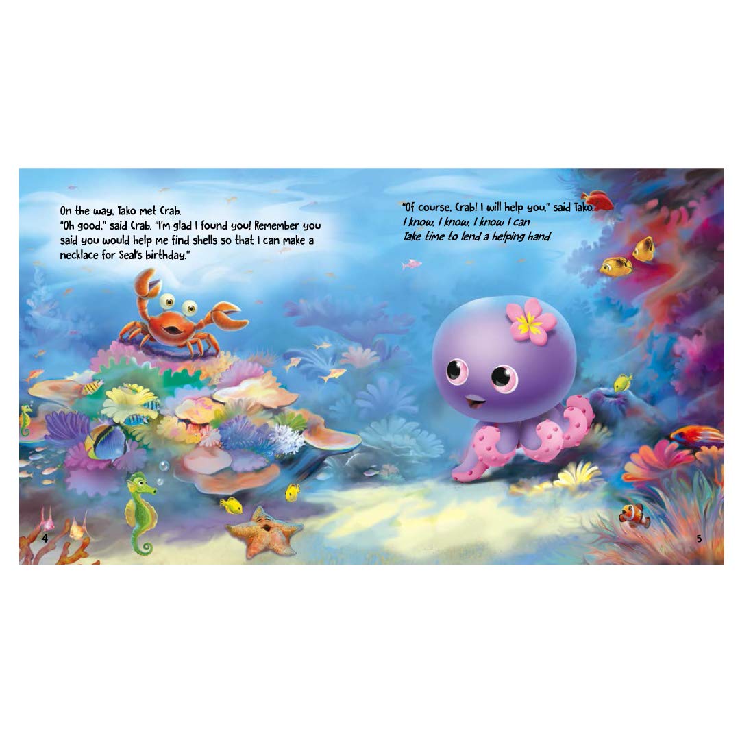 Tako Lends a Helping Hand - Octopus Plush Toy for Kids & Adults | Cute Stuffed Animal Gift for Birthday, Valentine's Day | Perfect for Cuddling, Room Decor, and Stress Relief