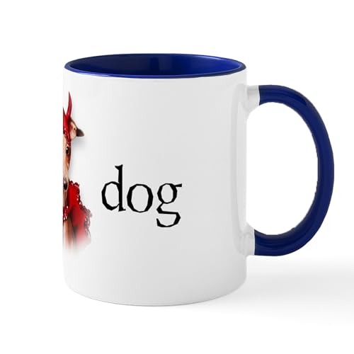 White/Navy Inside - Italian Greyhound Devil Dog Mug