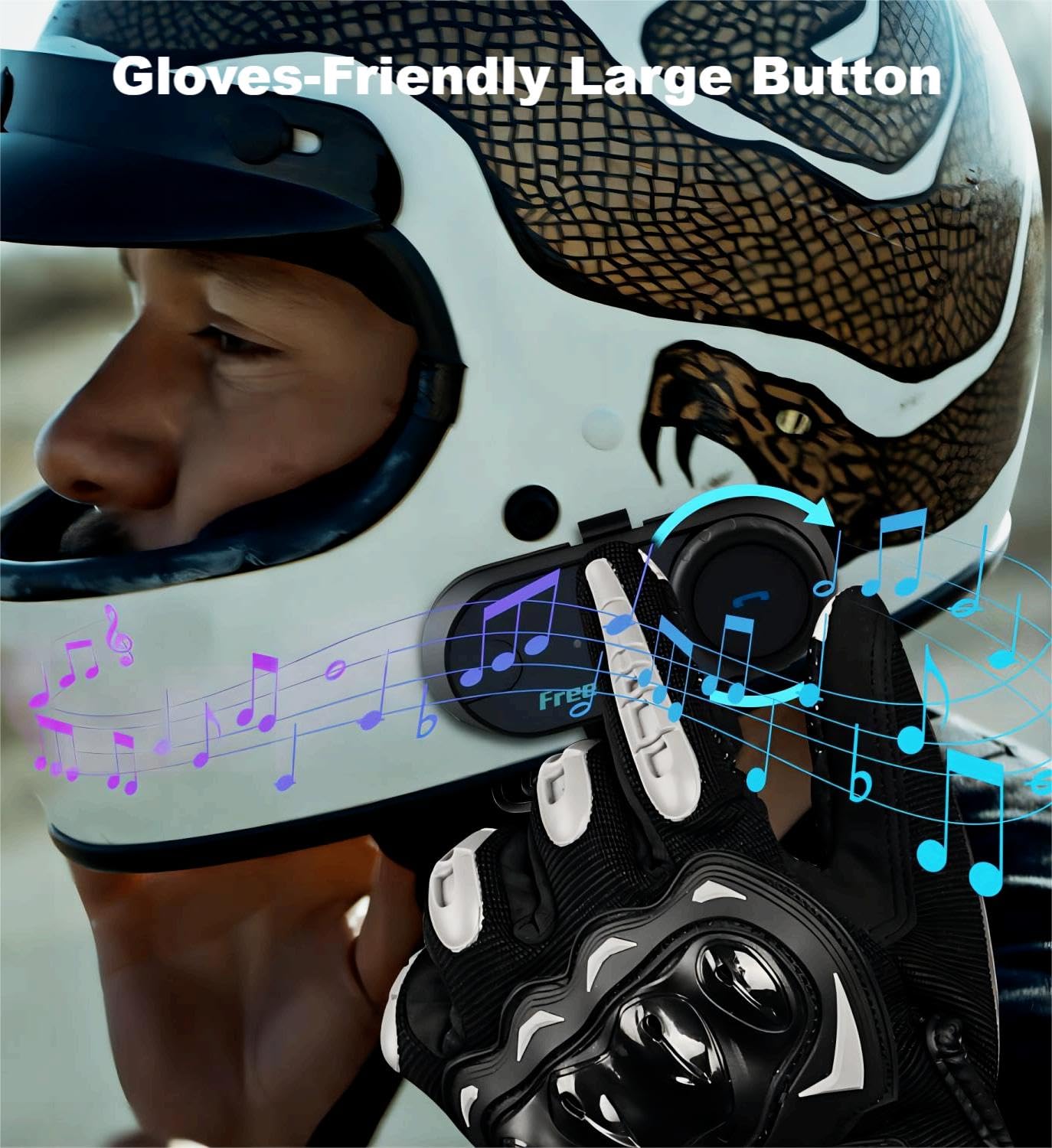 FreedConn T-COMVB Motorcycle Bluetooth Headset - Bluetooth 5.0 Helmet Communication System for Motorcycle, Skiing & Outdoor Sports | 800M Range | 2-3 Rider Intercom | Music Sharing | 2 Pack with Hard/Soft Mic Options | Perfect for Group Riding, Adventure Tours & Snow Sports