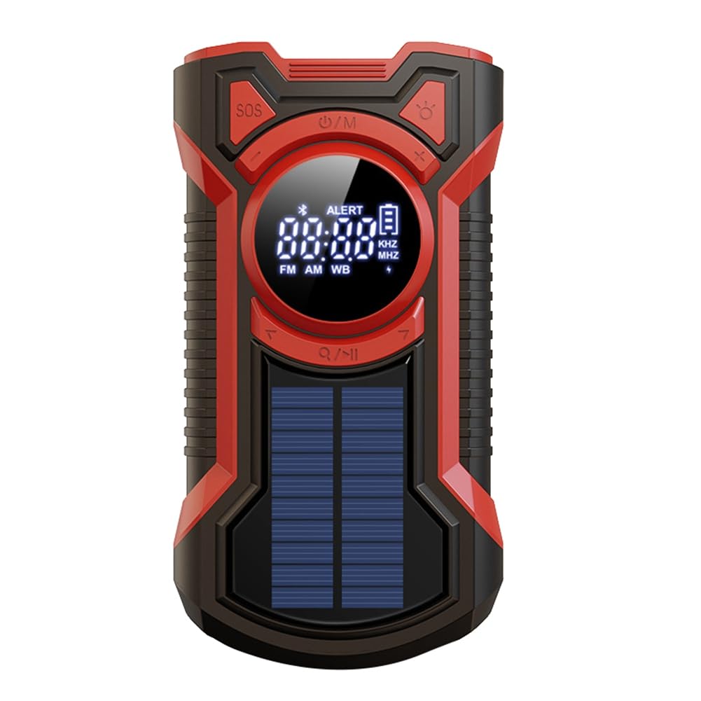 Lehua Hand Crank Solar Emergency Radio - AM/FM/NOAA Weather Radio with Bluetooth 5.0 Speaker, LED Flashlight & USB Charger | Portable Survival Gear for Camping, Hiking & Power Outages